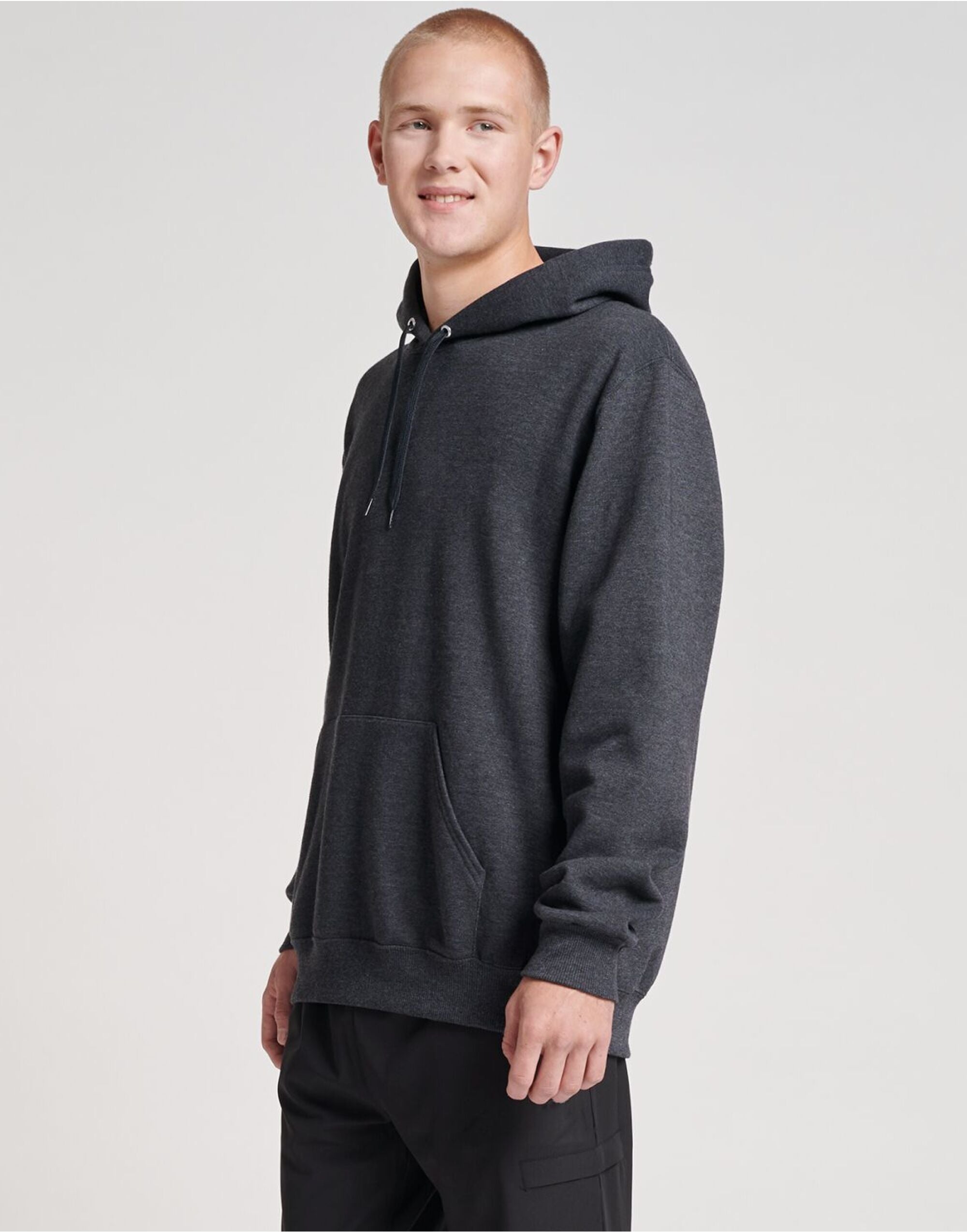 Jerzees Eco Premium Hooded Sweatshirt 0S700M0 - Black Ink Heather - Customisable Sweatshirts