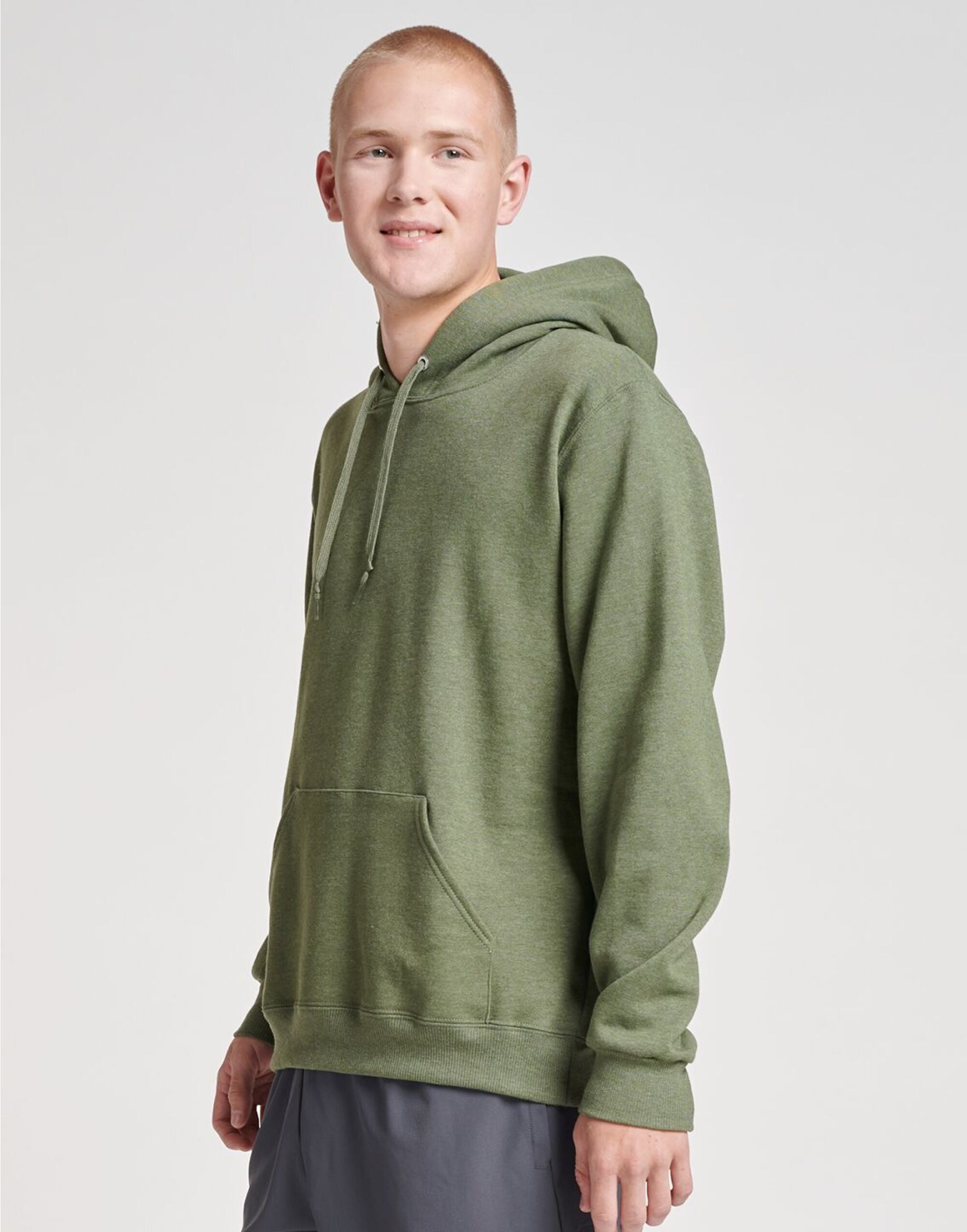 Jerzees Eco Premium Hooded Sweatshirt 0S700M0 - Military Green Heather - Customisable Sweatshirts