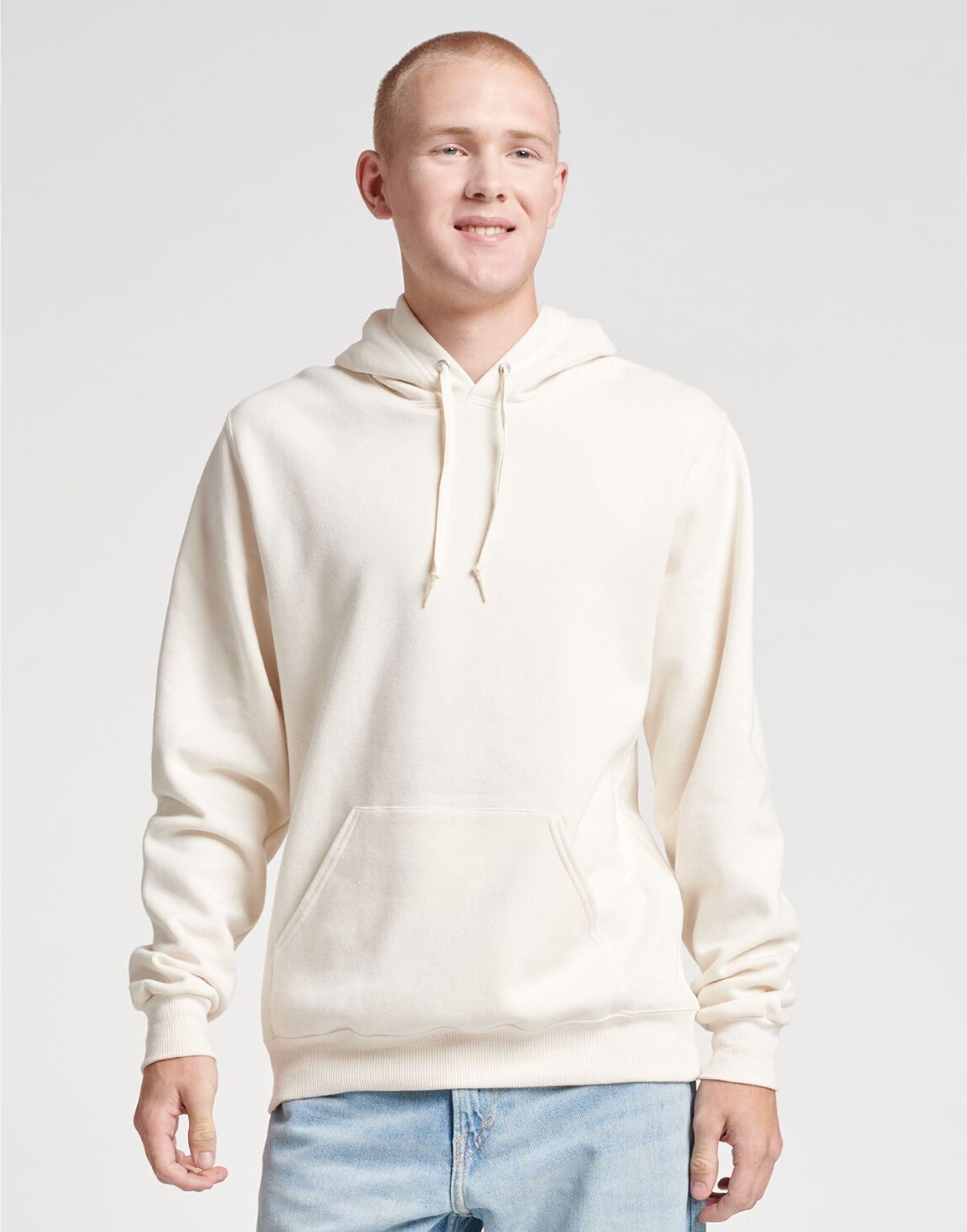 Jerzees Eco Premium Hooded Sweatshirt 0S700M0 - Sweet Cream Heather - Customisable Sweatshirts
