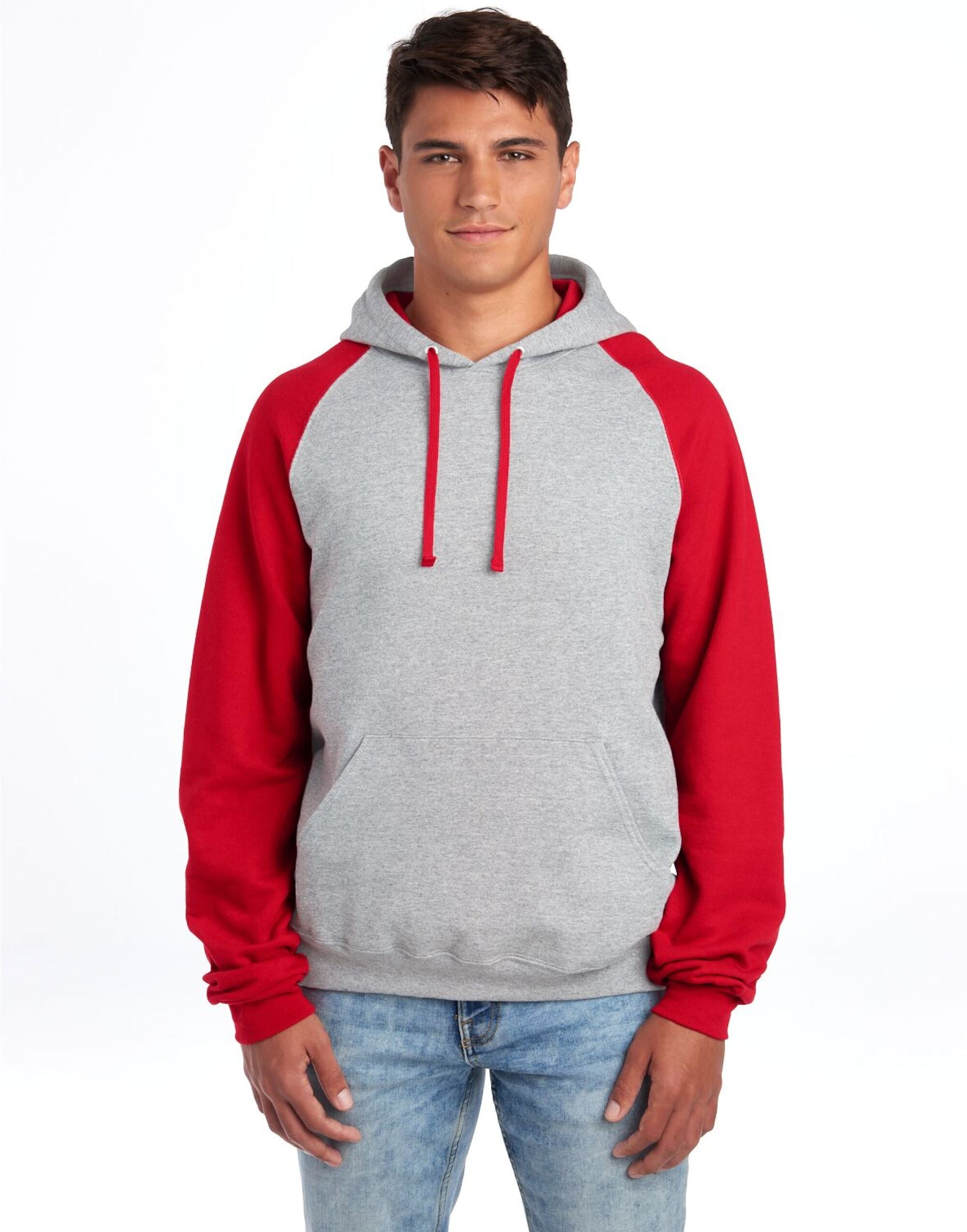 Jerzees NuBlend Colour Block Hood 0S96CR0 - Oxford True Red - Customisable Sweatshirts