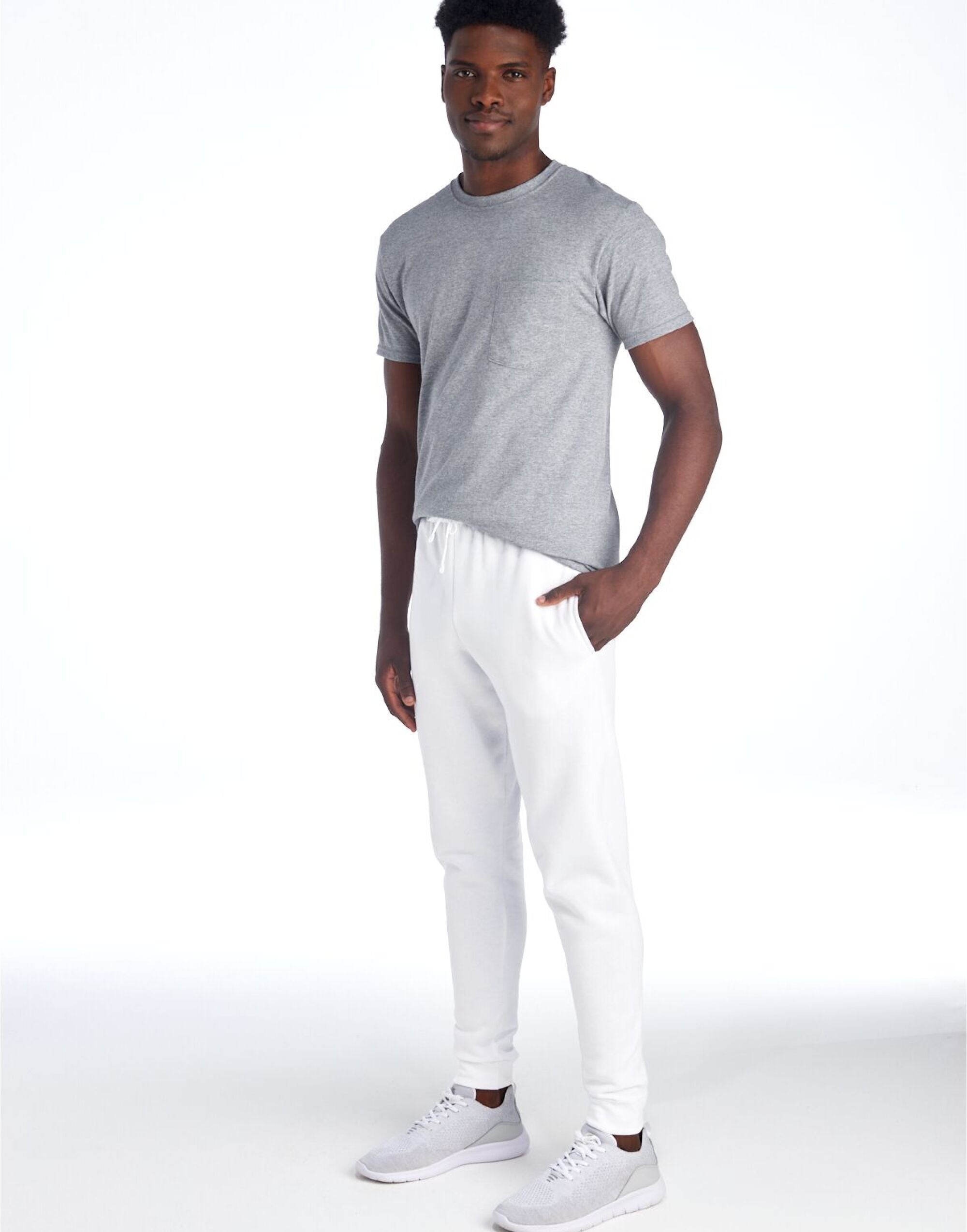 Jerzees NuBlend Pocketed Jog Sweatpants 0s975m0 - White - Customisable Joggers