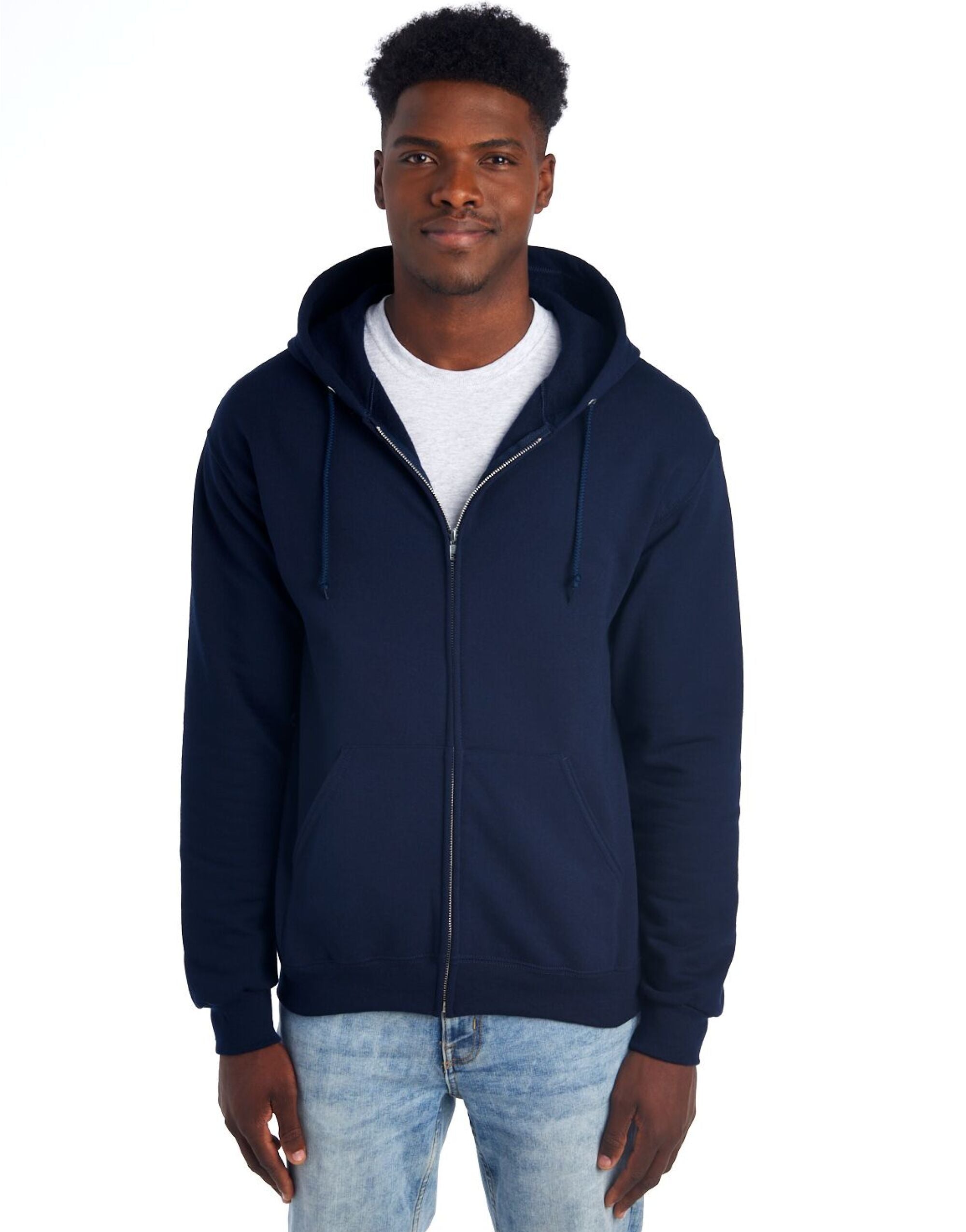 Jerzees NuBlend Full Zip Hooded Sweat 0S993M0 - Navy Blue - Customisable Sweatshirts