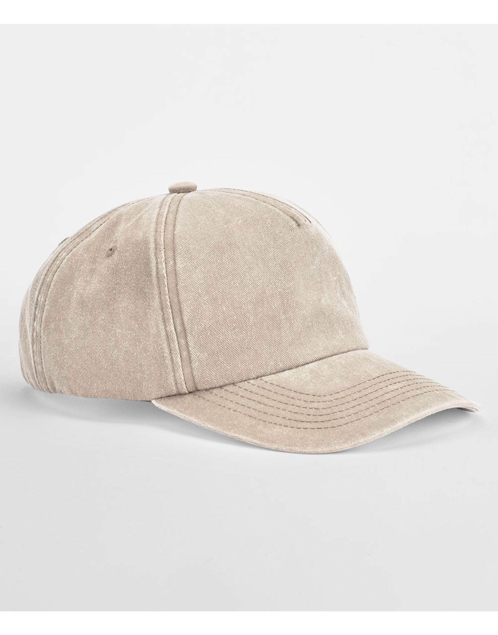 Beechfield Relaxed 5 Panel Vintage Cap B657 - Vintage Stone O S - Customisable Caps