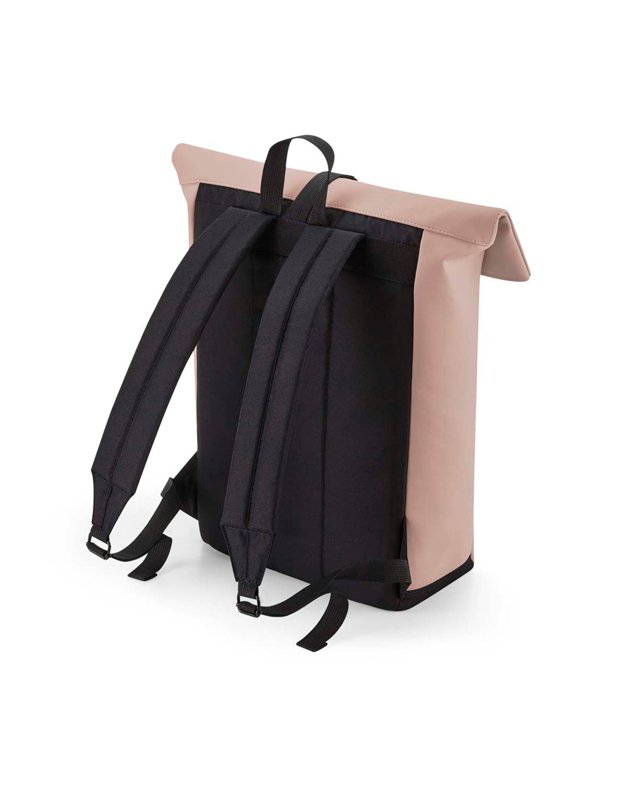 Bagbase Matte PU Roll Top Backpack BG335 - Nude Pink O S - Customisable Bags