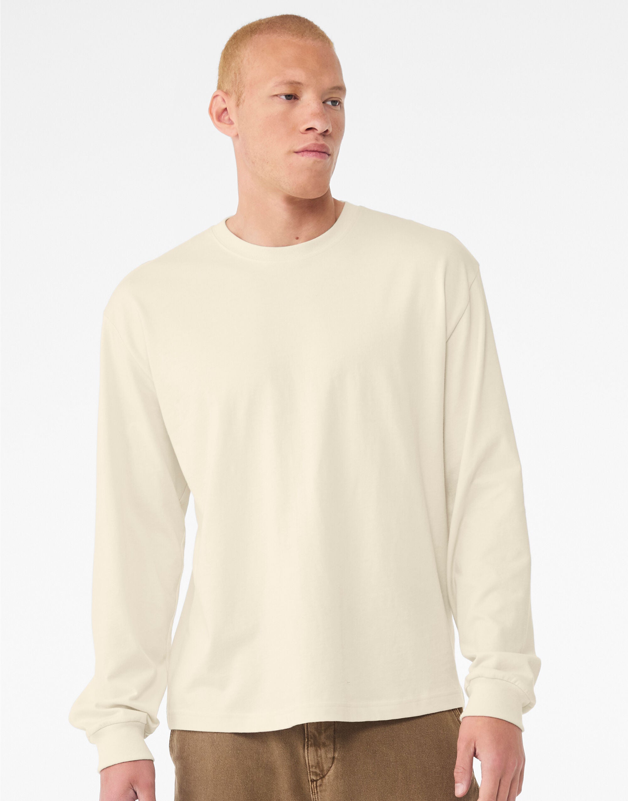 Bella + Canvas Unisex Heavy Boxy LS Tee CA3511 - Natural - Customisable