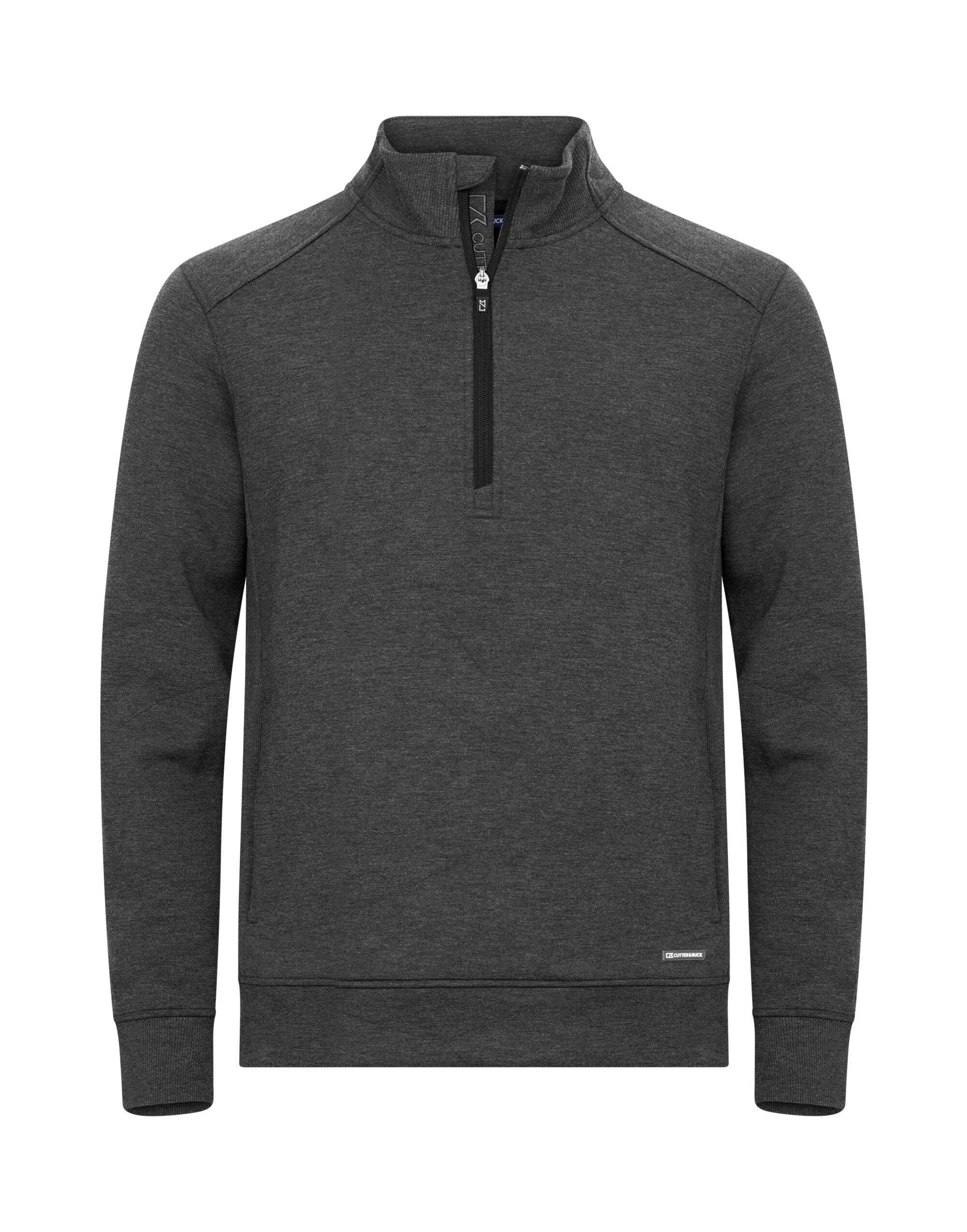 Cutter & Buck - Pemberton Half Zip Men - Anthracite Melange S - Customisable SWEATSHIRTS AND HOODIES