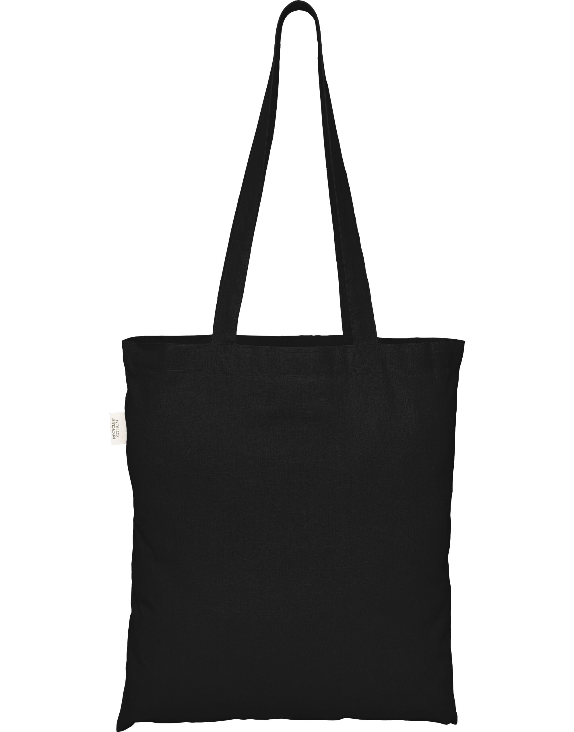 EcoTote 100% Recycled Cotton Tote Bag ECO001 - Black O S - Customisable Bags