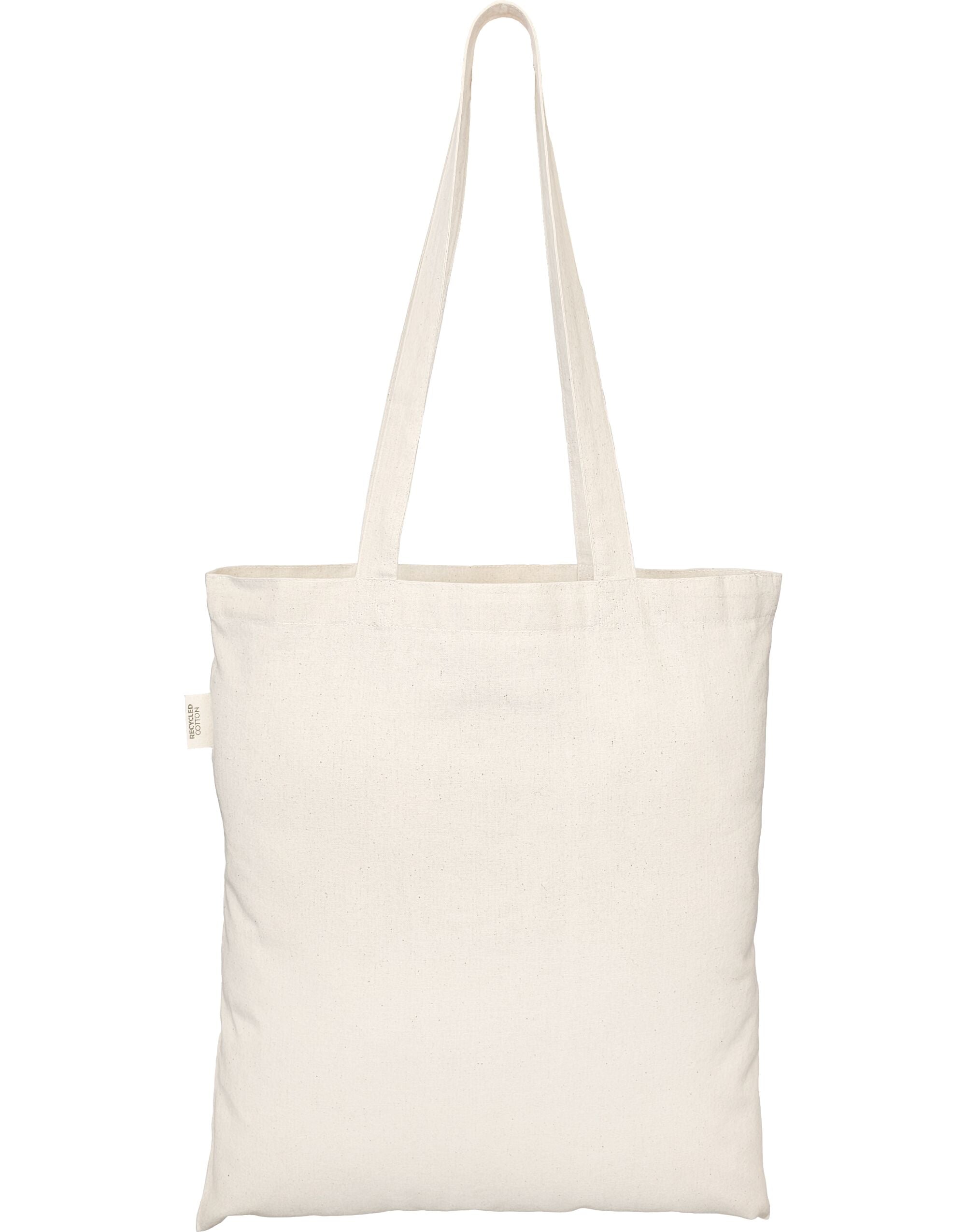 EcoTote 100% Recycled Cotton Tote Bag ECO001 - Natural O S - Customisable Bags