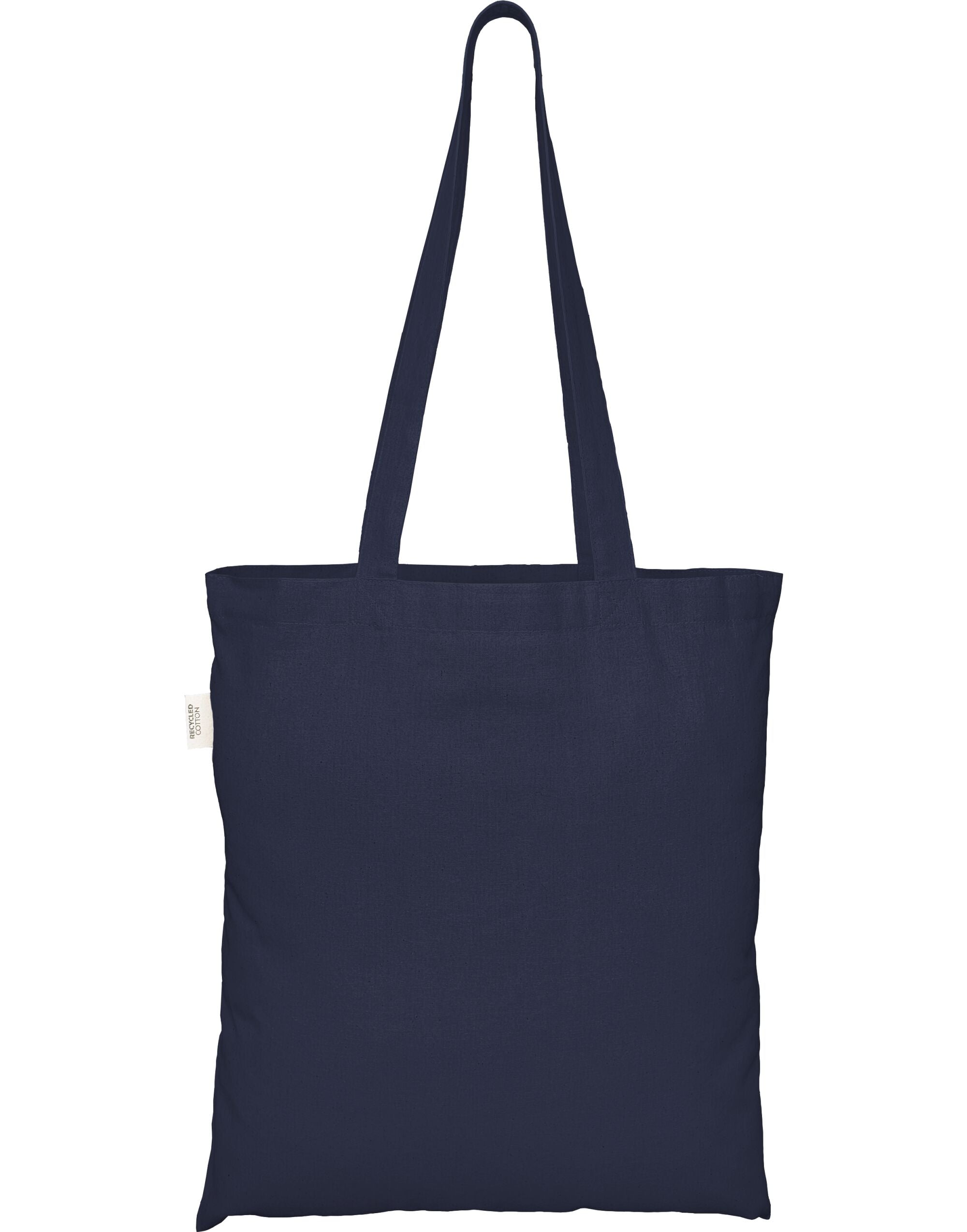 EcoTote 100% Recycled Cotton Tote Bag ECO001 - Navy O S - Customisable Bags