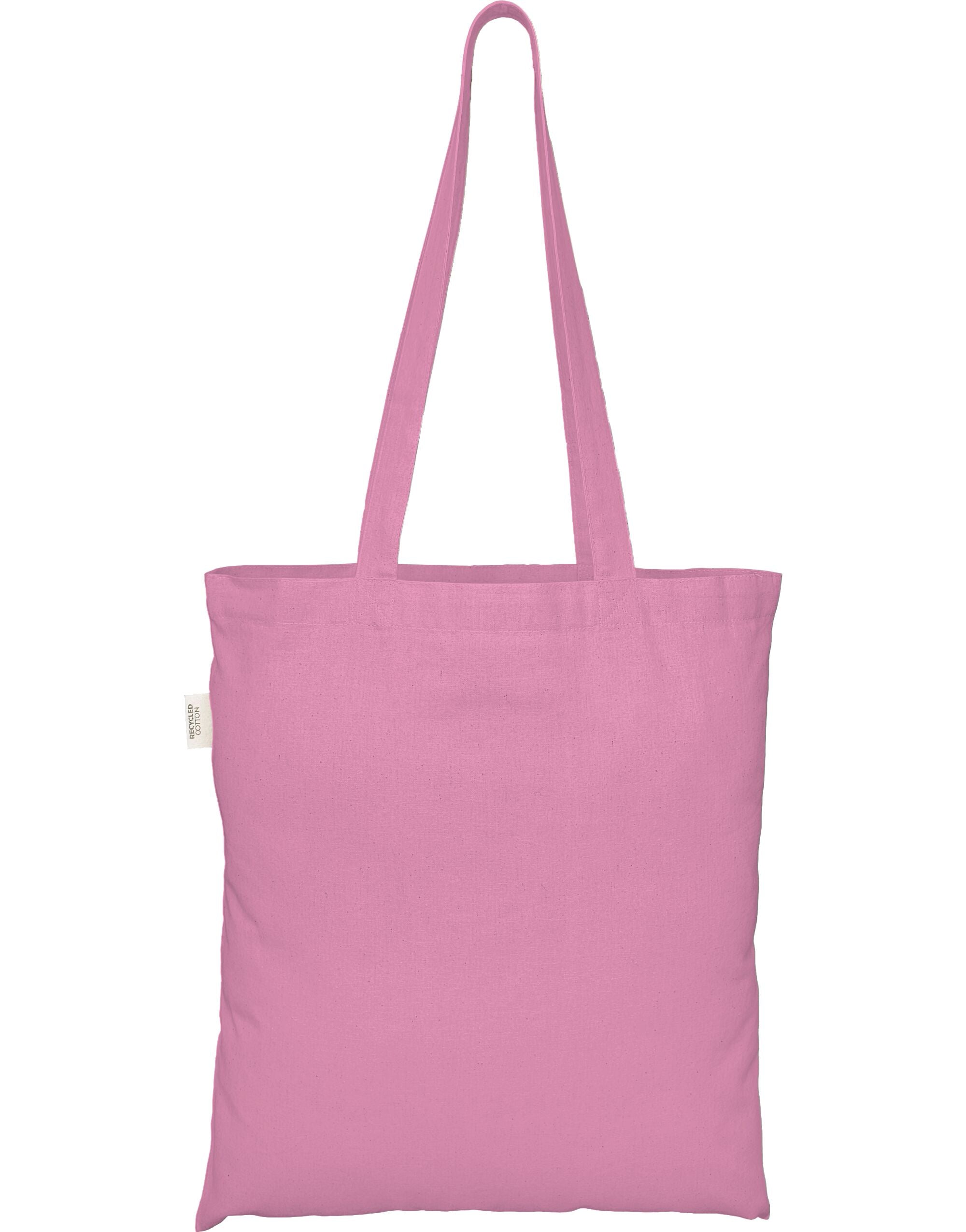 EcoTote 100% Recycled Cotton Tote Bag ECO001 - Pink O S - Customisable Bags