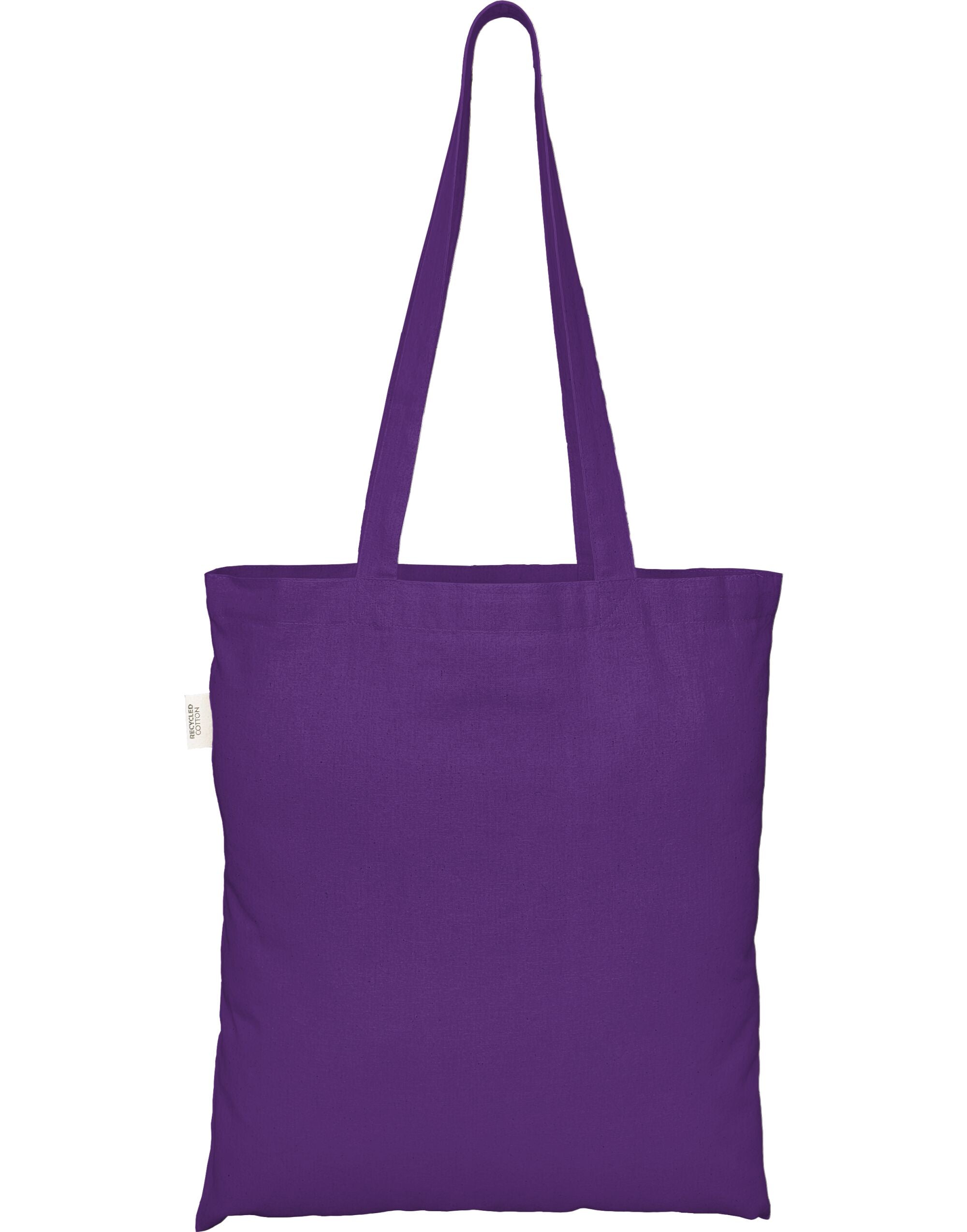 EcoTote 100% Recycled Cotton Tote Bag ECO001 - Purple O S - Customisable Bags