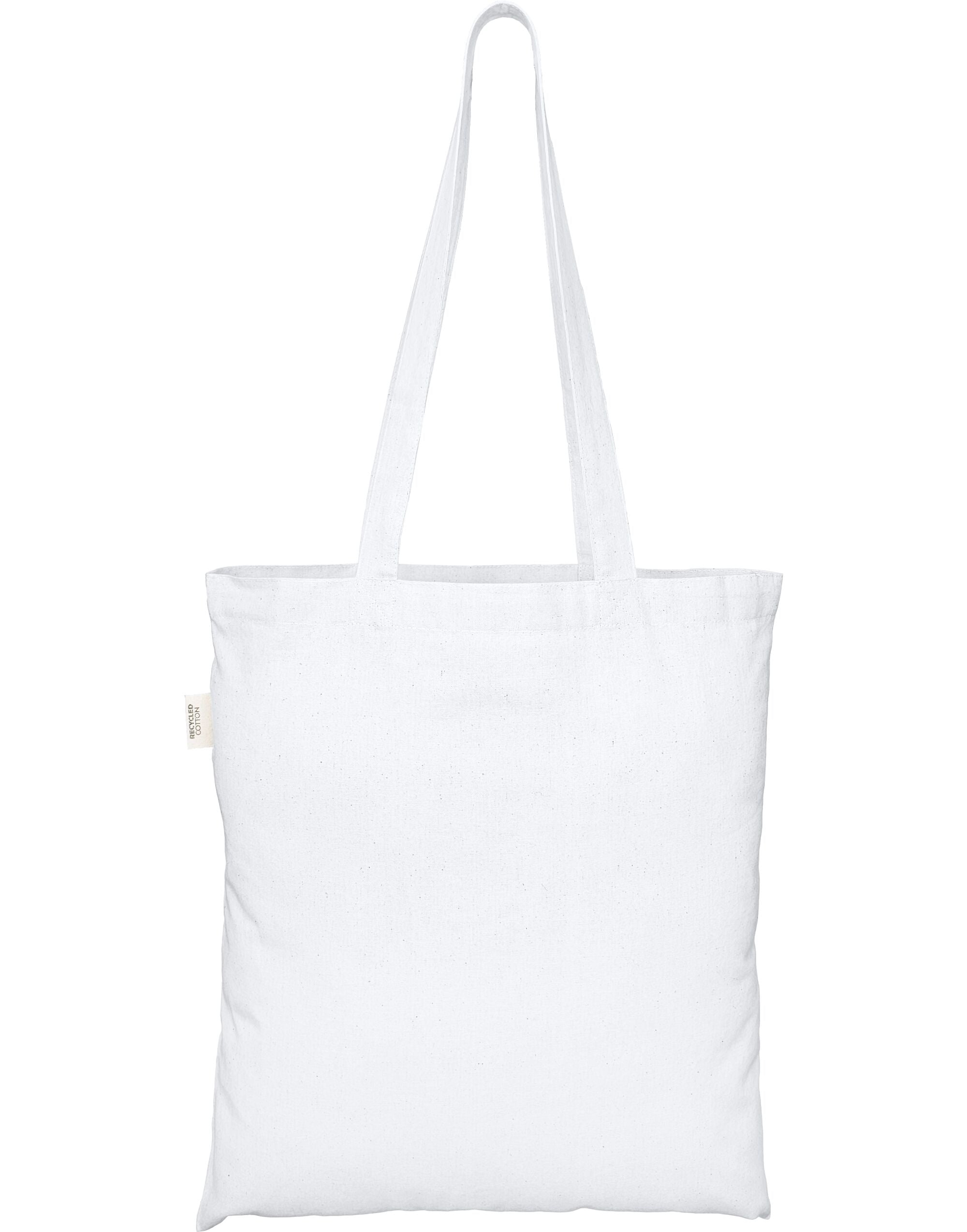 EcoTote 100% Recycled Cotton Tote Bag ECO001 - White O S - Customisable Bags