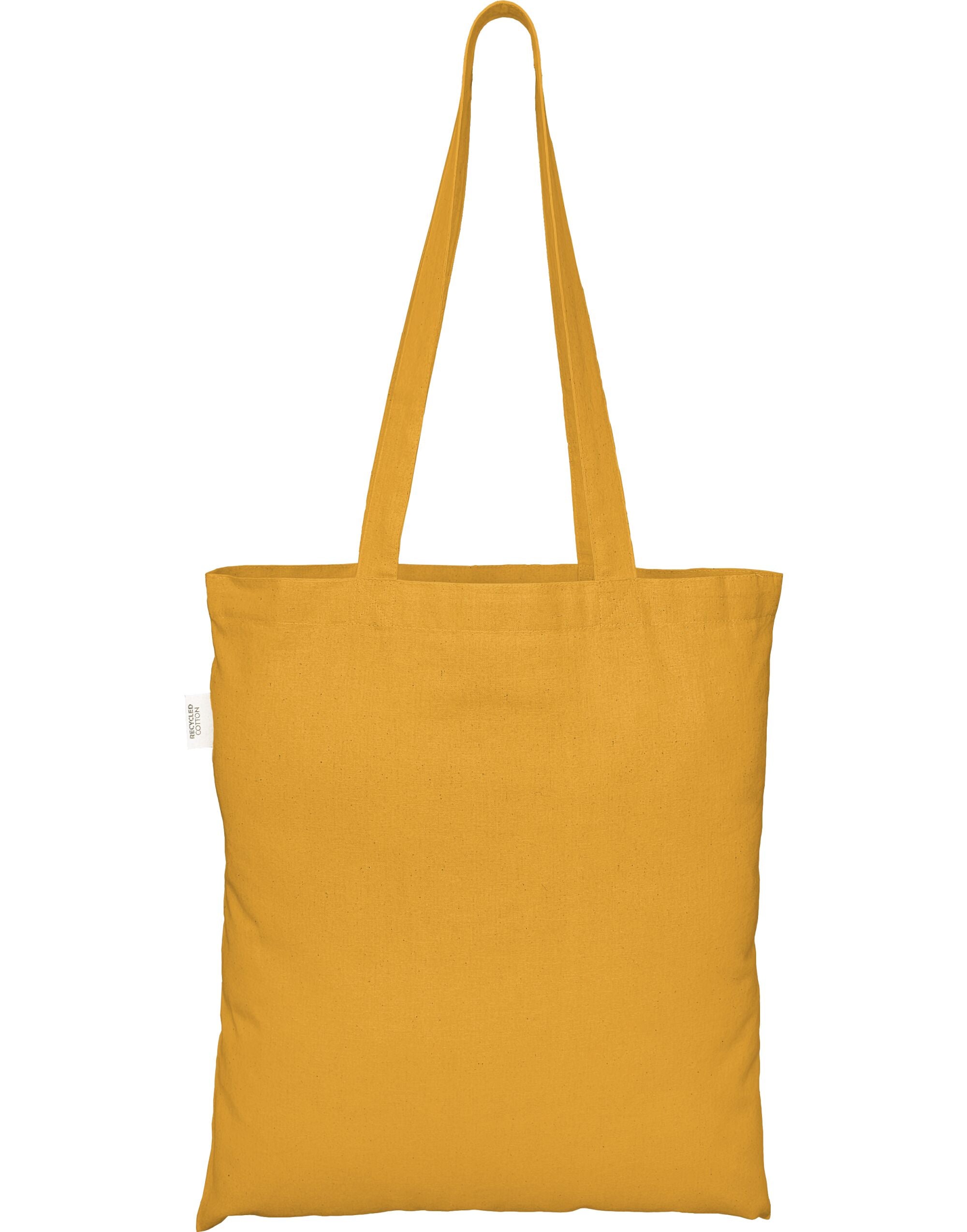 EcoTote 100% Recycled Cotton Tote Bag ECO001 - Yellow O S - Customisable Bags