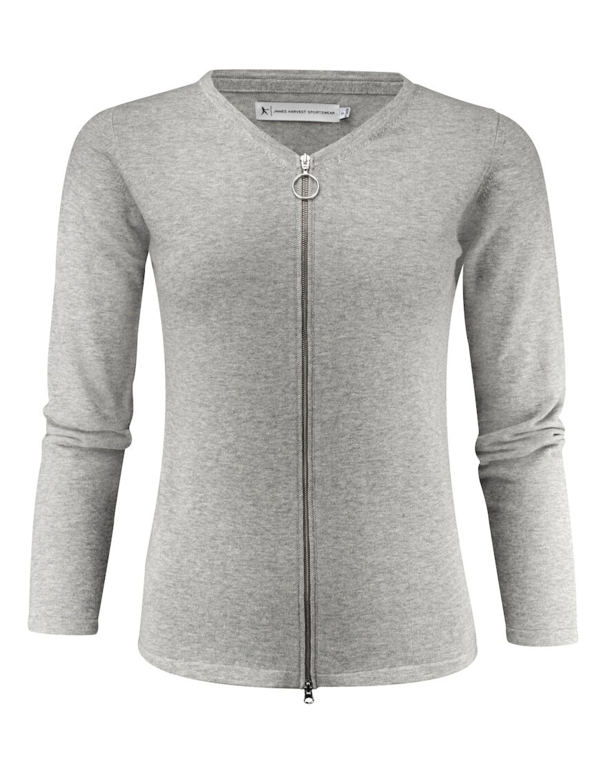 James Harvest Ladies Knitted Cardigan har2122511 - Grey Melange - Customisable Knitwear