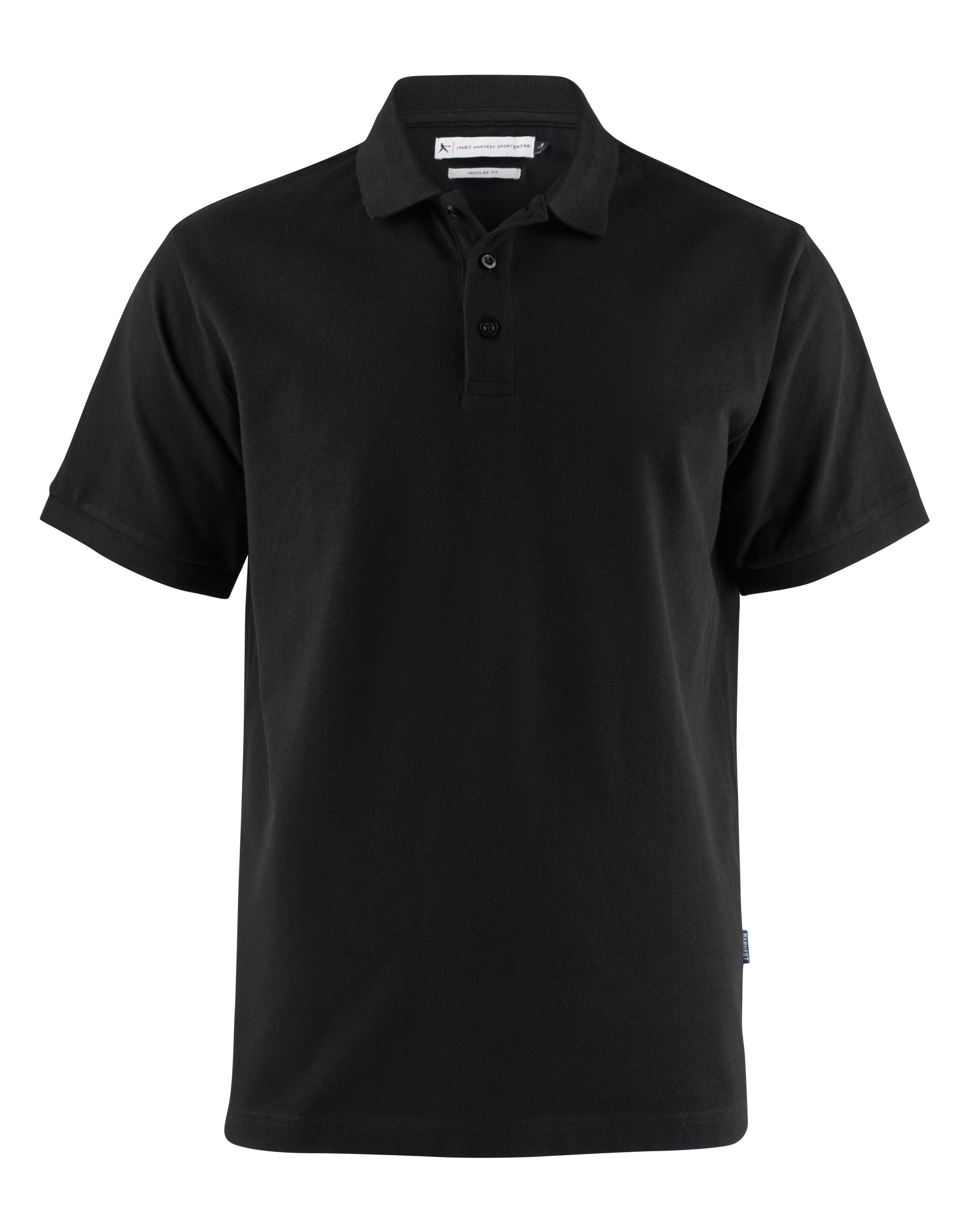 James Harvest Neptune Regular Polo HAR2135031 - Black - Customisable Polos