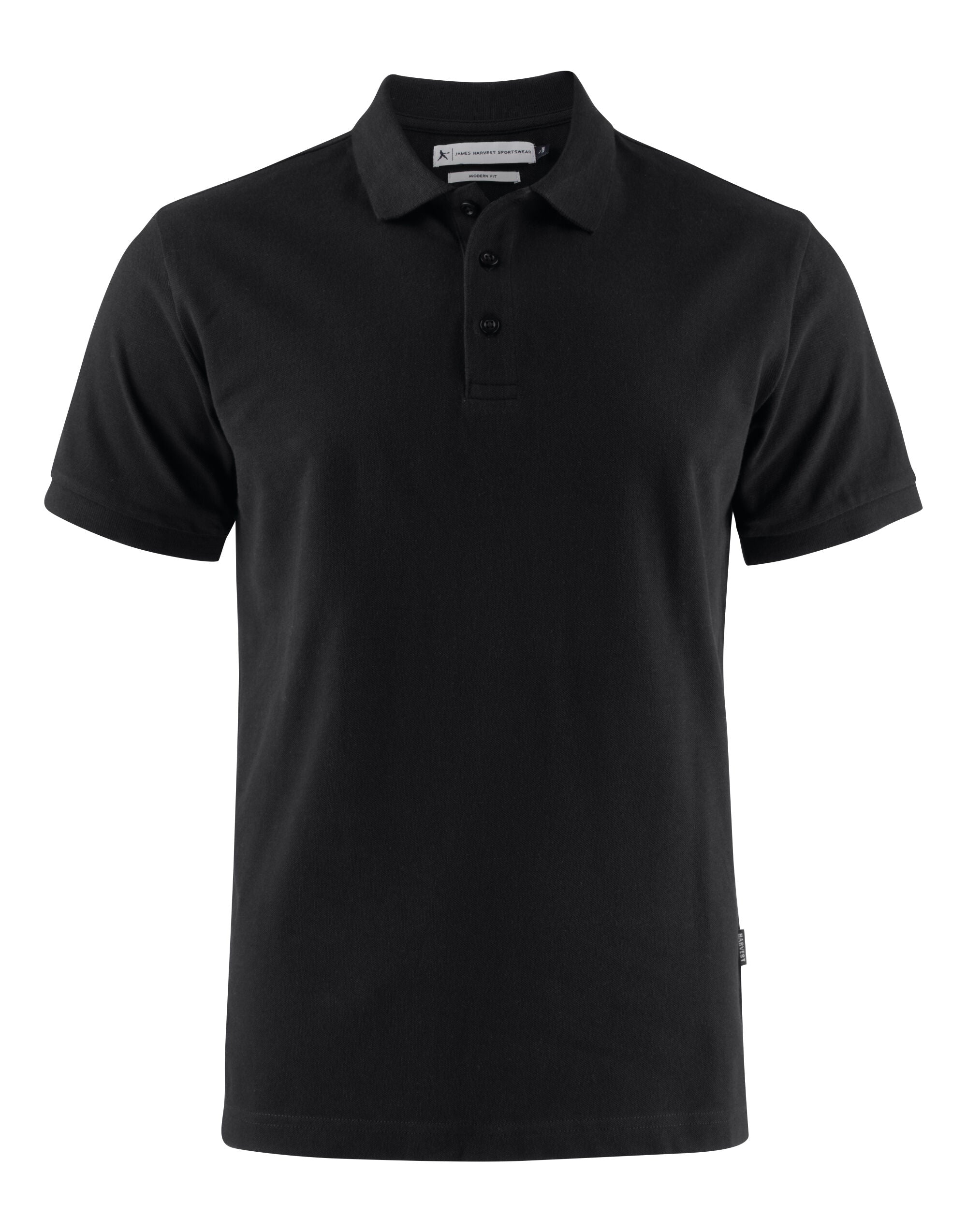 James Harvest Neptune Modern Polo HAR2135032 - Black - Customisable Polos