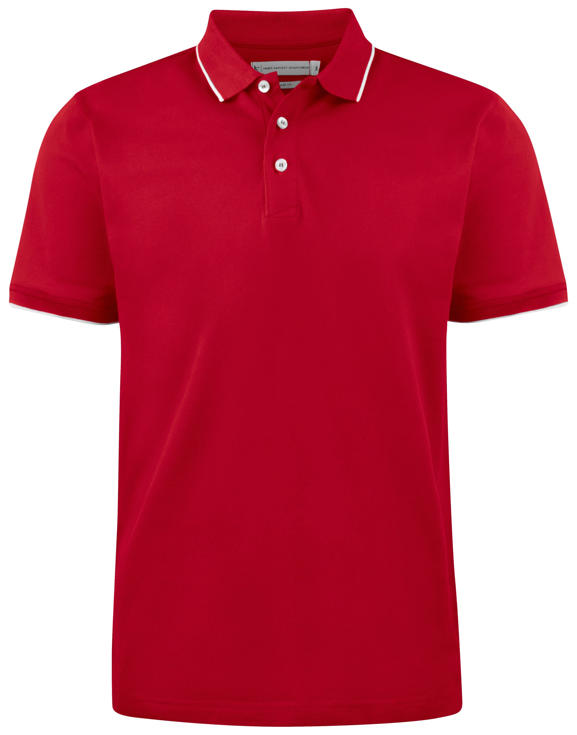 James Harvest Greenville Regular Polo HAR2135035 - Red - Customisable Polos