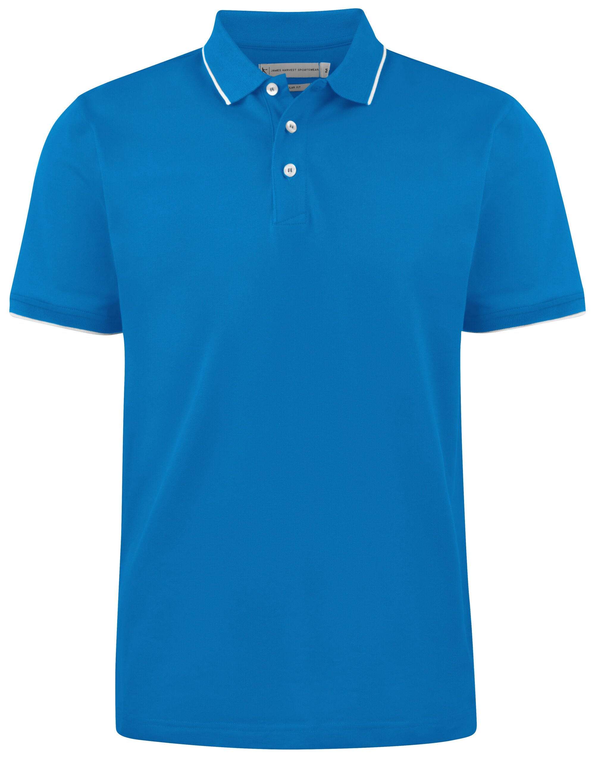 James Harvest Greenville Regular Polo HAR2135035 - Bright Blue - Customisable Polos