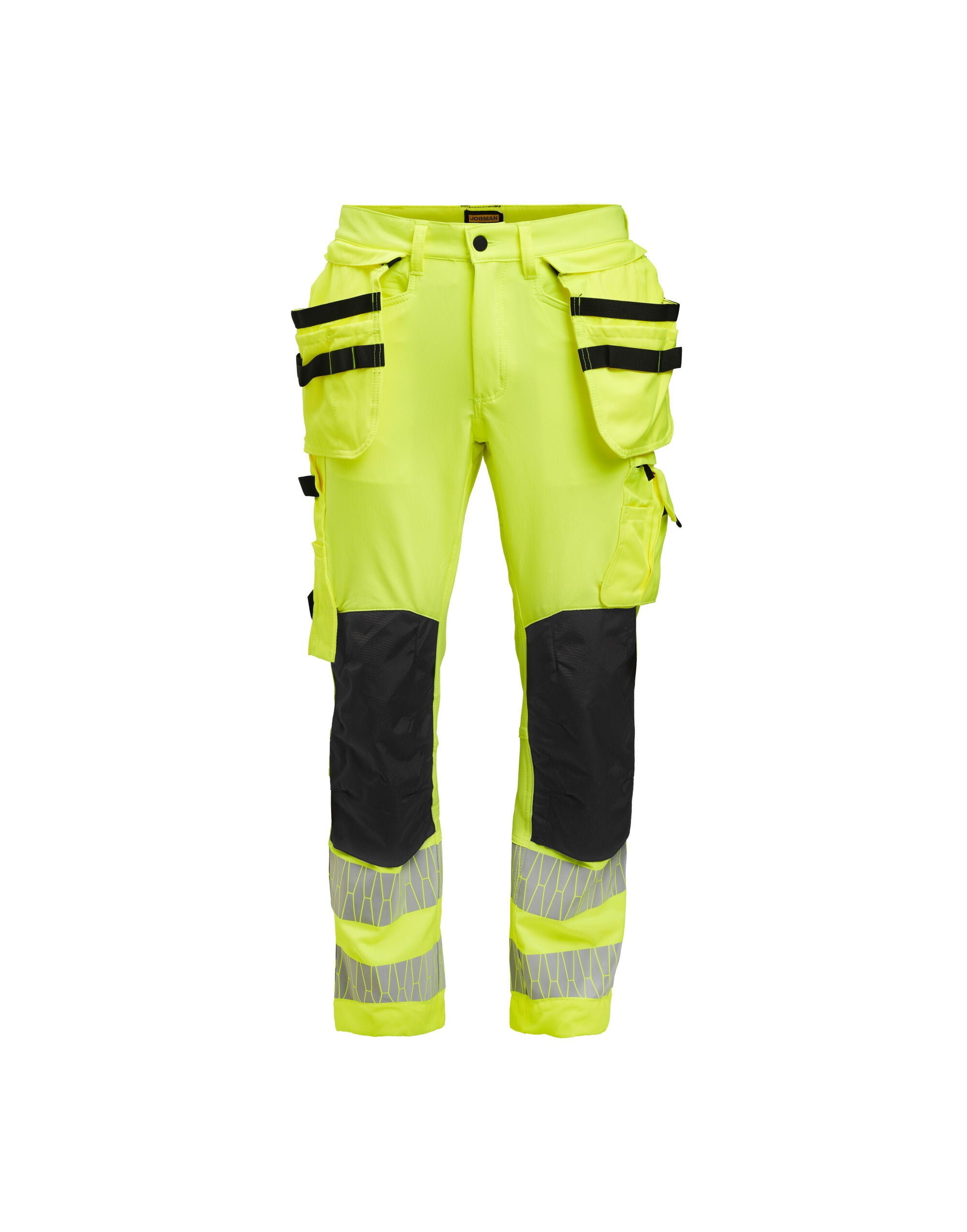 Jobman Craftsman Trousers Stretch Hi-Vis JM2291 - Yellow Black - Customisable Hi-Vis Trousers