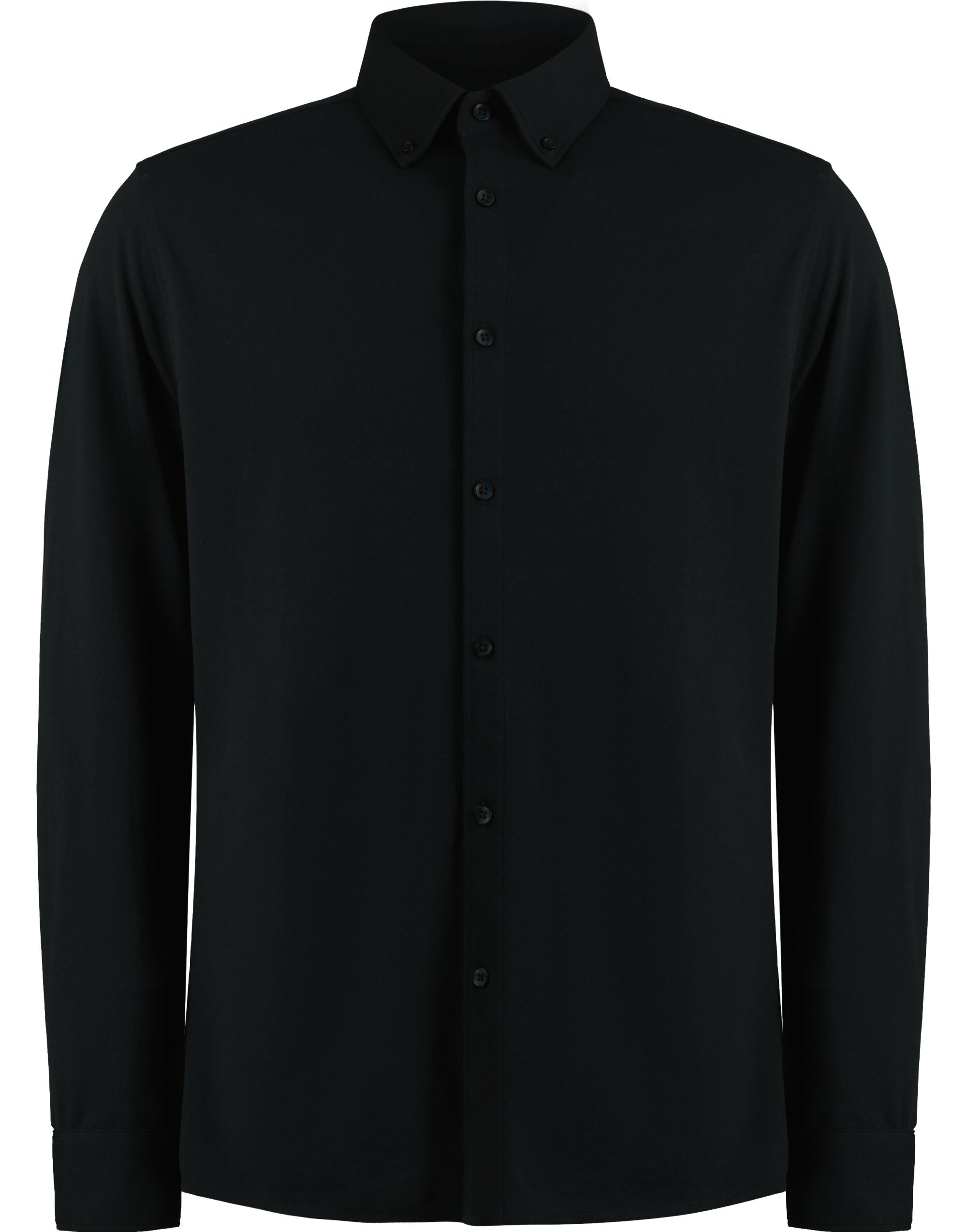 Kustom Kit Mens LS Superwash Pique Shirt KK143 - Black - Customisable Shirts