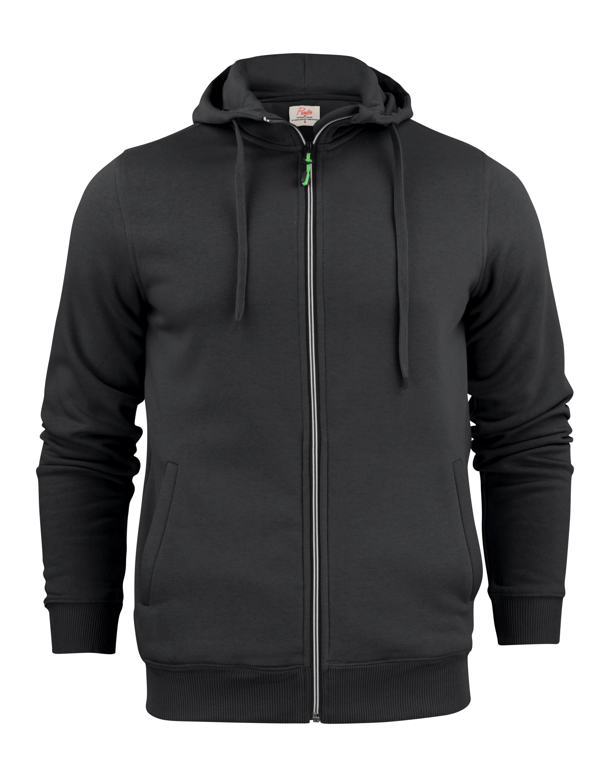 Printer Mens Overhead Full Zip Hoodie PE2262051 - Black - Customisable Hoodies