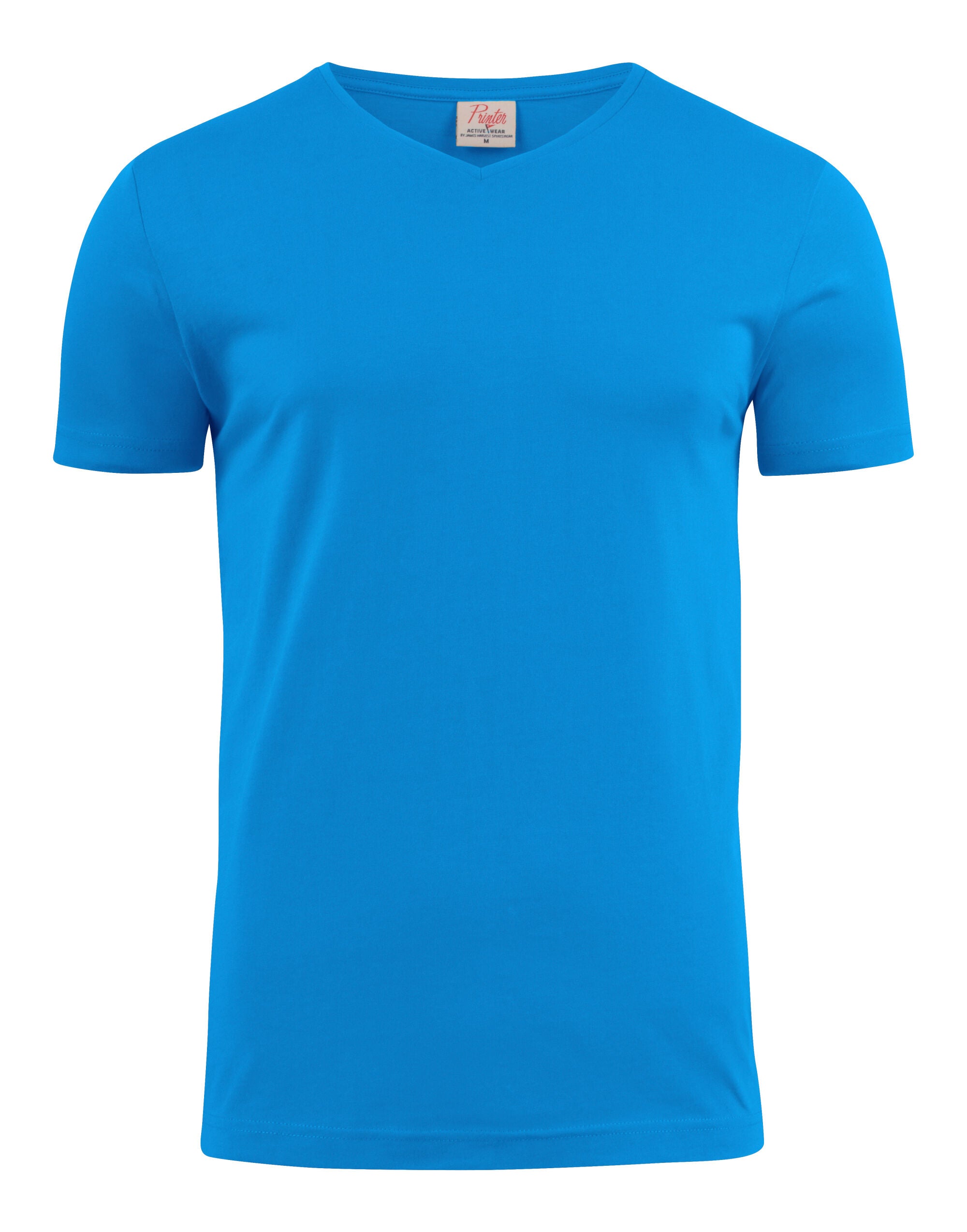 Printer Mens Heavy V T Shirt PE2264024 - Ocean Blue - Customisable T-Shirts