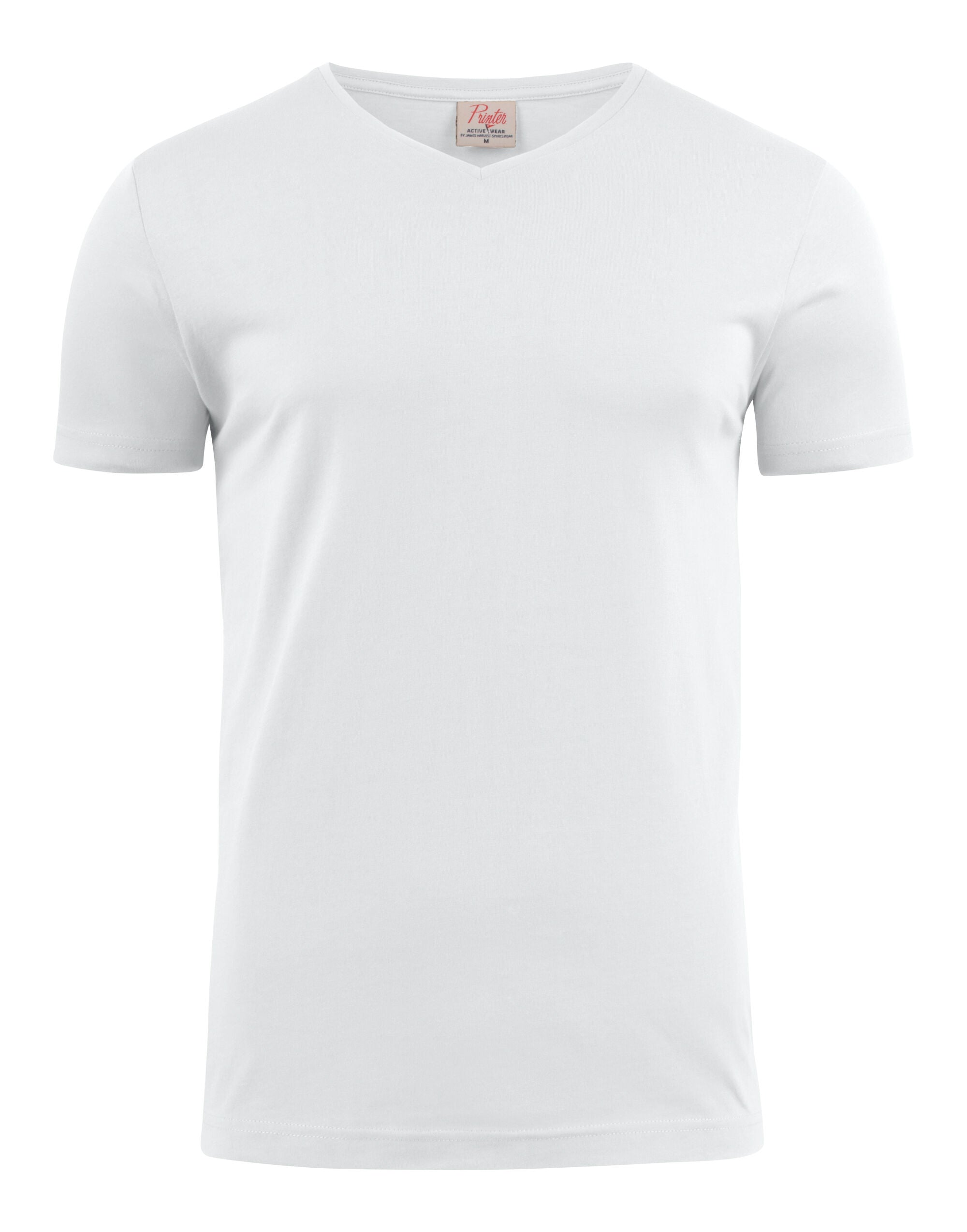 Printer Mens Heavy V T Shirt PE2264024 - White - Customisable T-Shirts