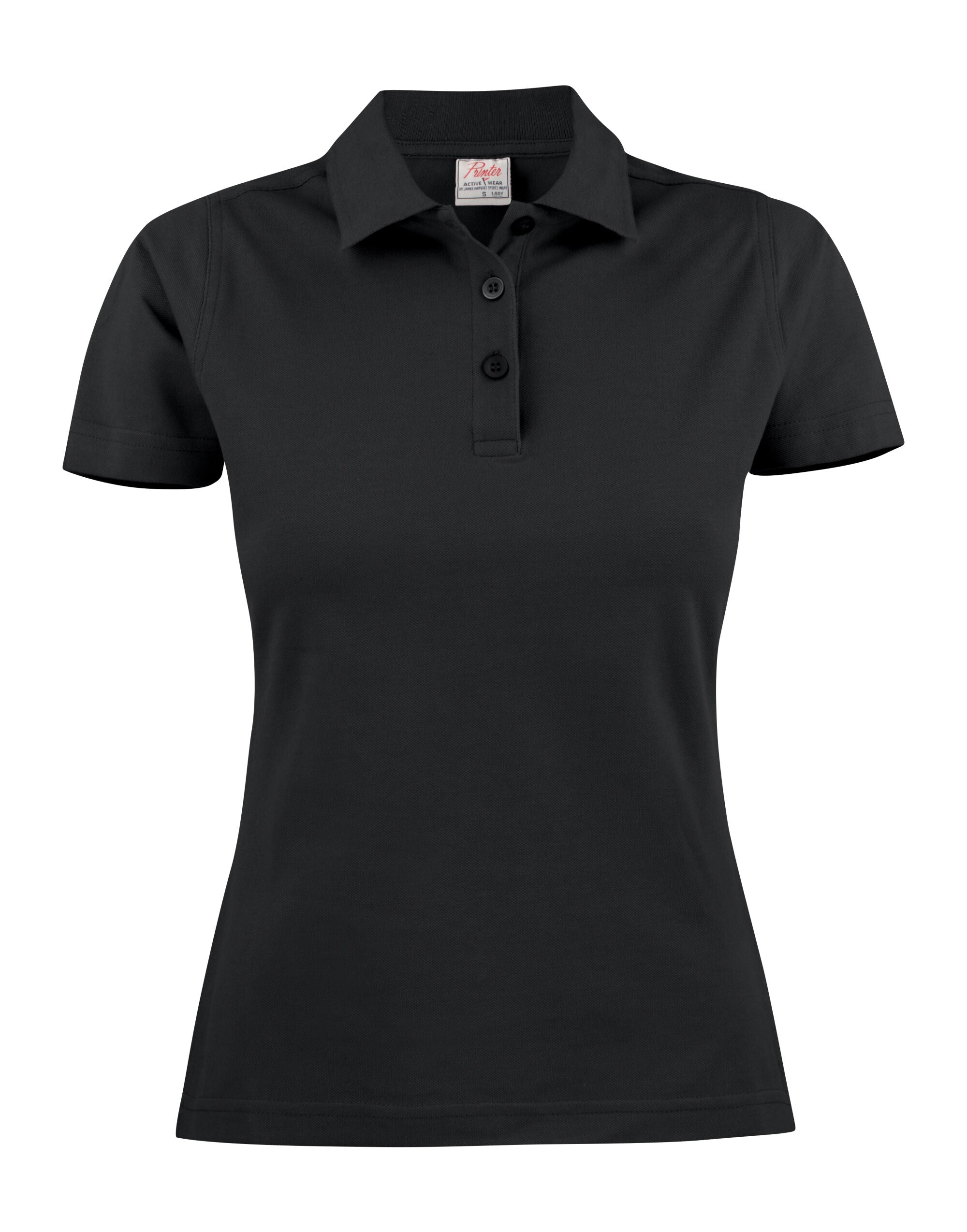 Printer Ladies Pique Surf Polo PE2265009 - Black - Customisable Polos