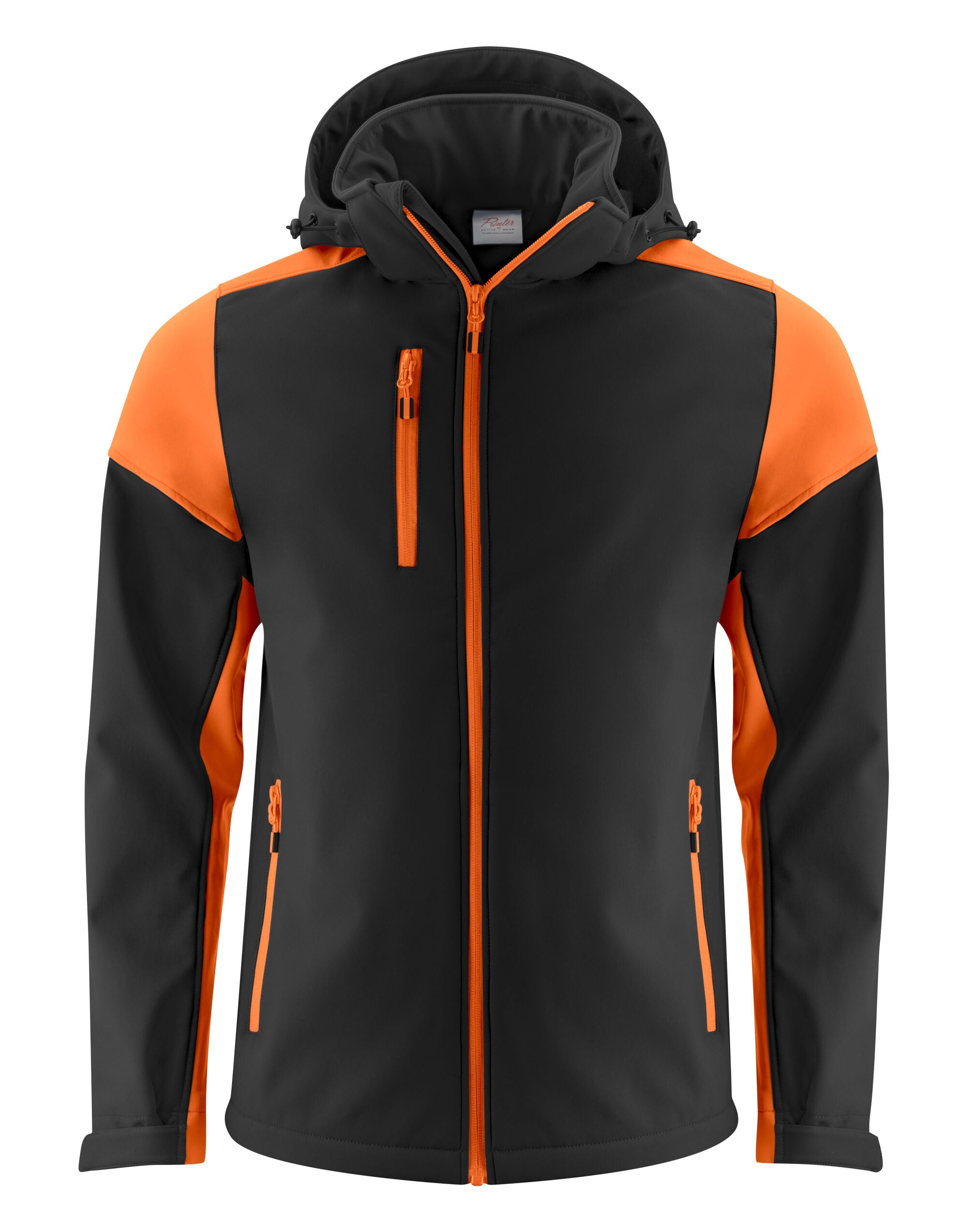 Printer Prime Mens Softshell pp2261065 - Black Orange - Customisable Jacket