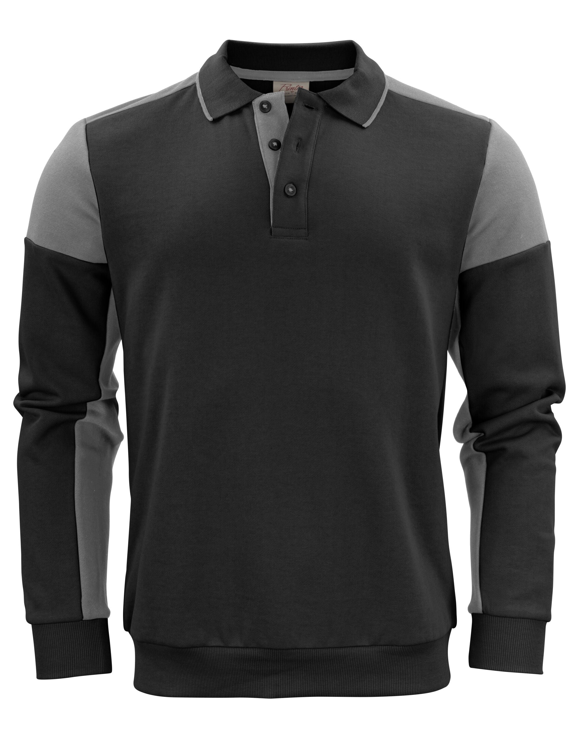 Printer Prime Long Sleeve Polosweater PP2262060 - Black Anthracite - Customisable Polos
