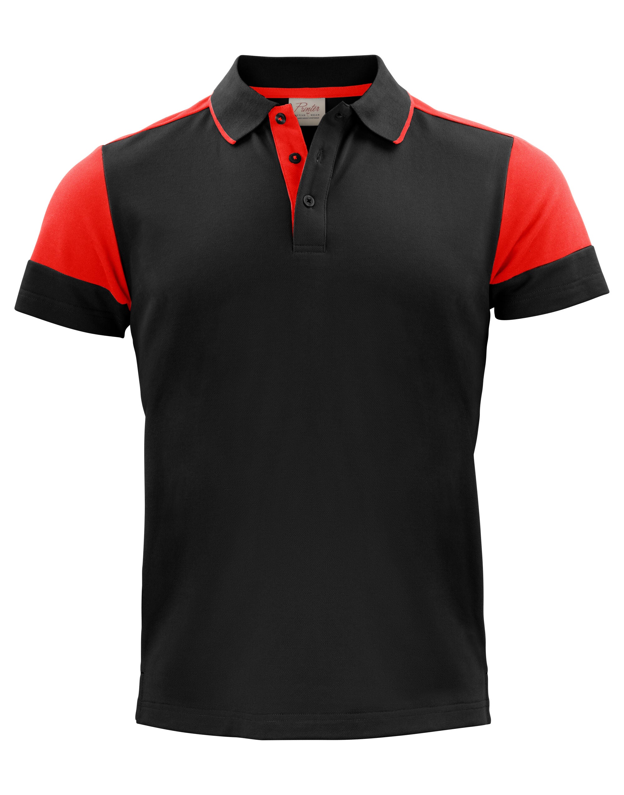 Printer Prime Polo PP2265024 - Black Red - Customisable Polos
