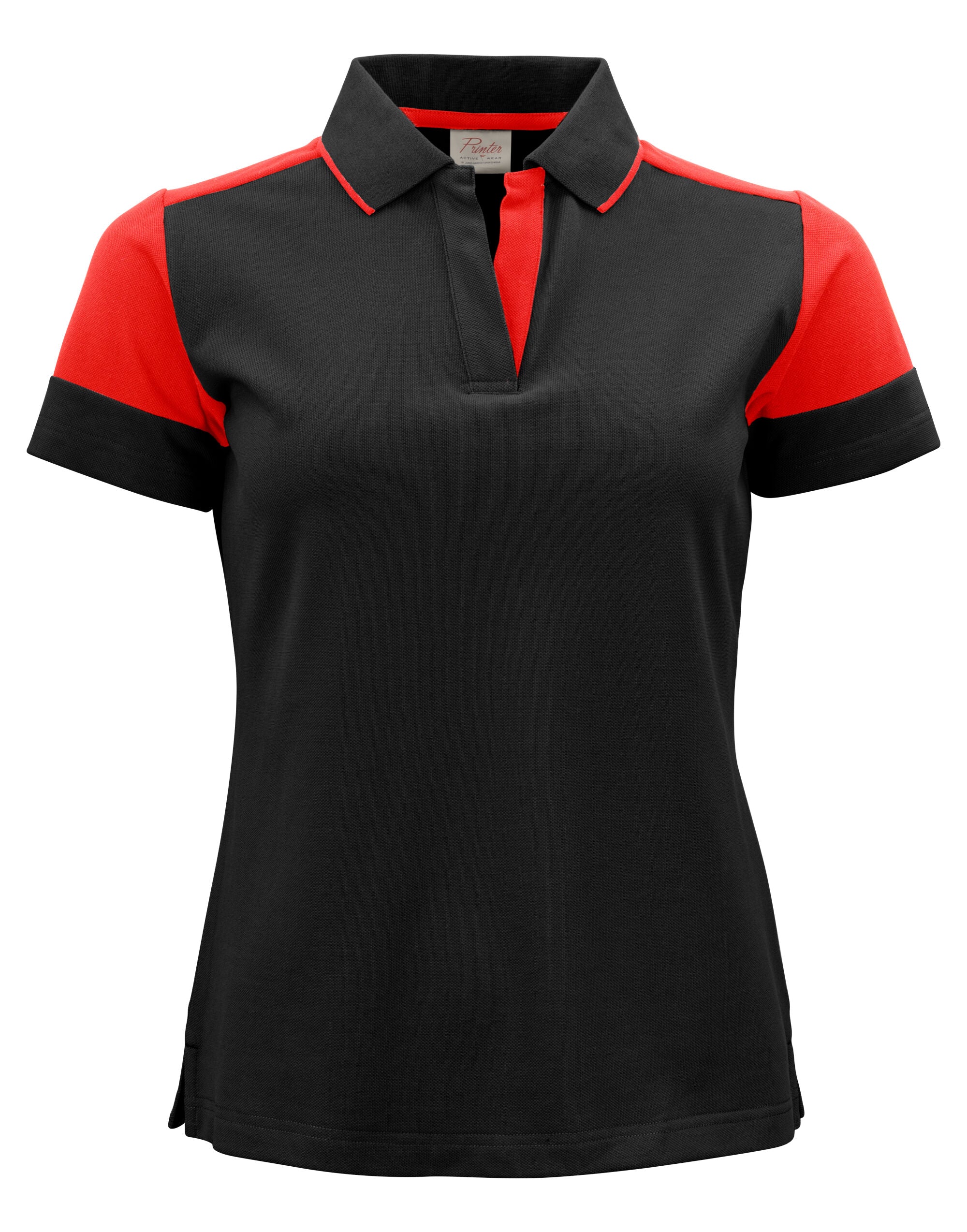 Printer Prime Ladies Polo PP2265025 - Black Red - Customisable Polos