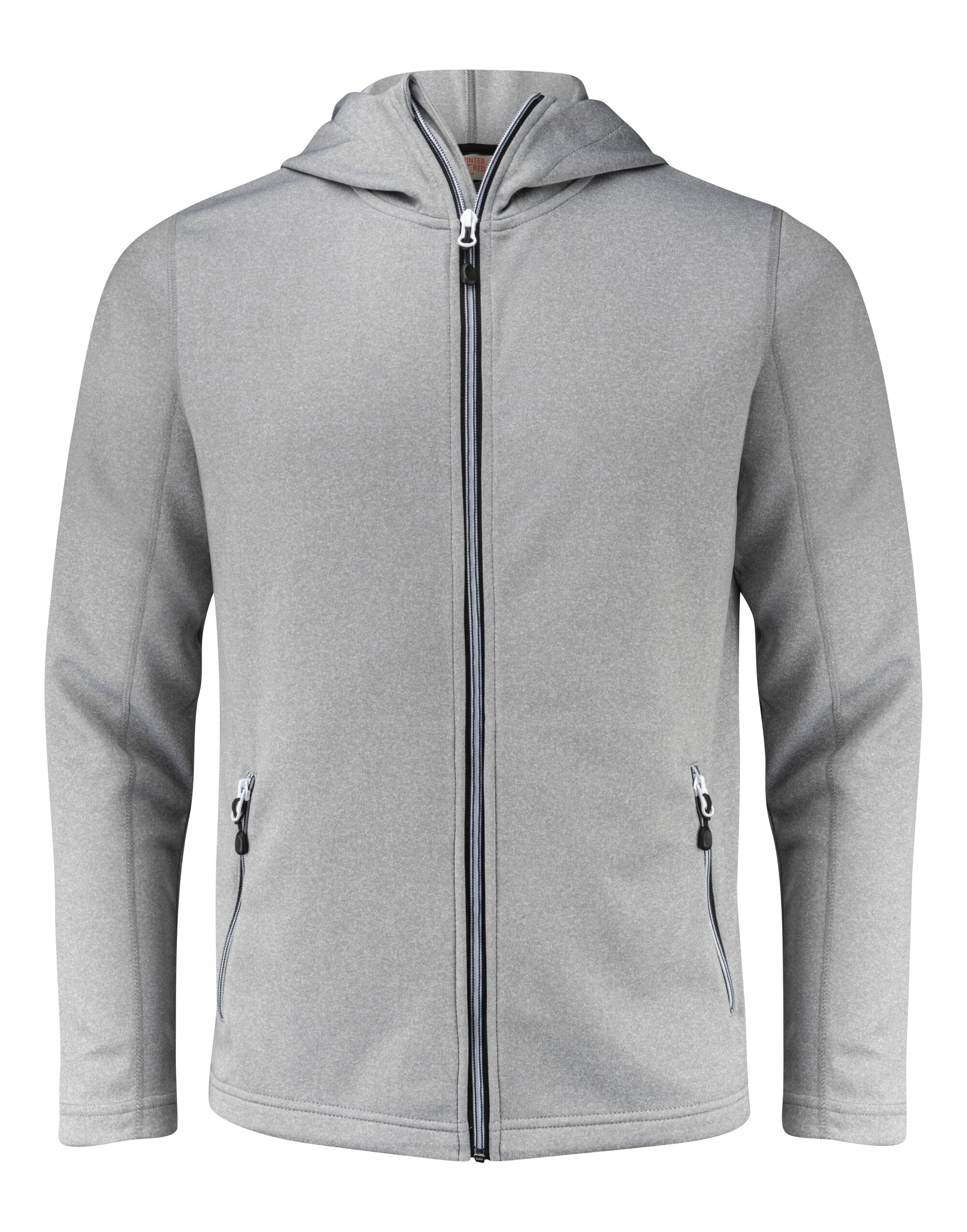 Printer Red Layback Full Zip Hoodie PR2262056 - Grey Melange - Customisable Hoodies