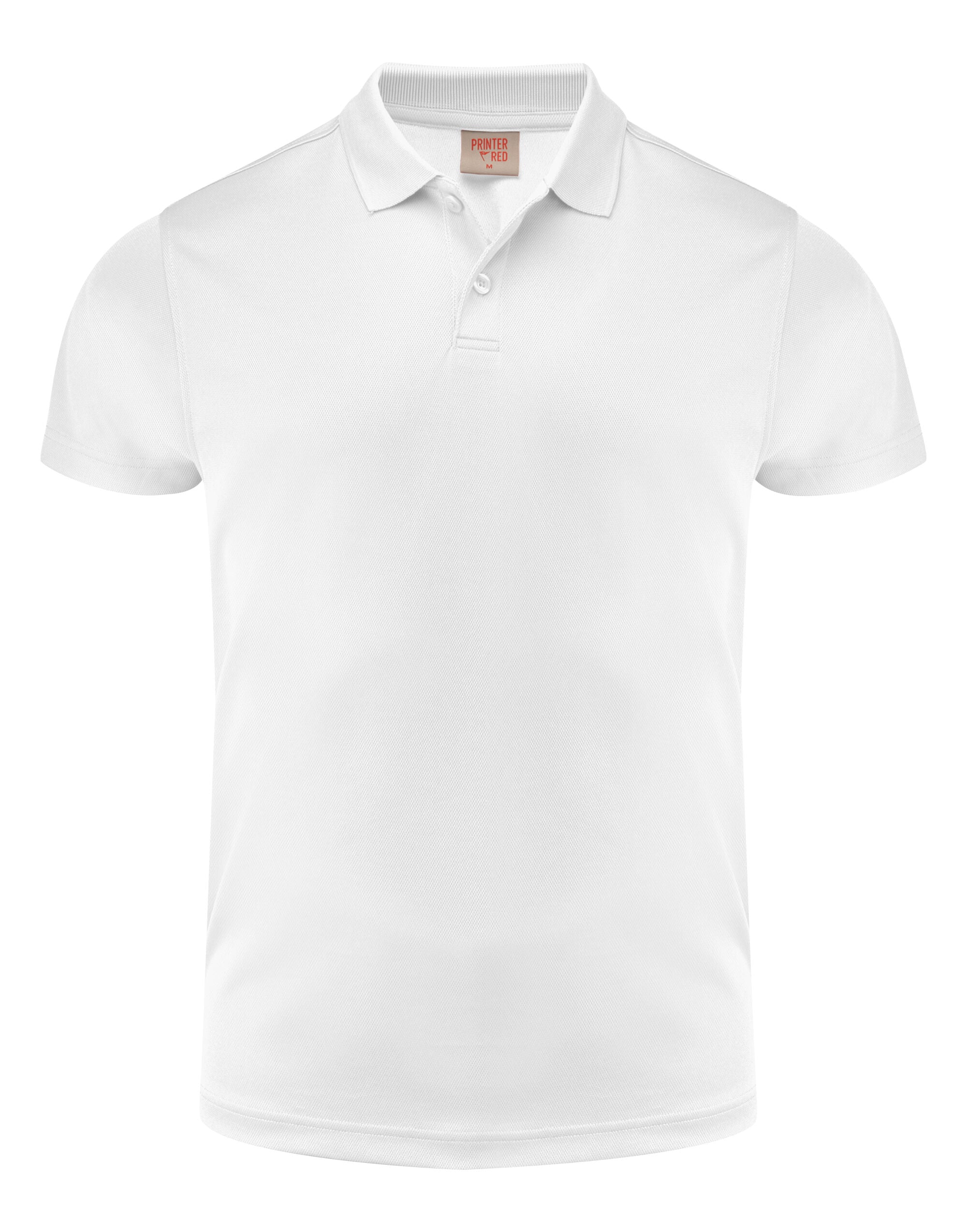 Printer Red Smash Polo Shirt PR2265028 - White - Customisable Polos