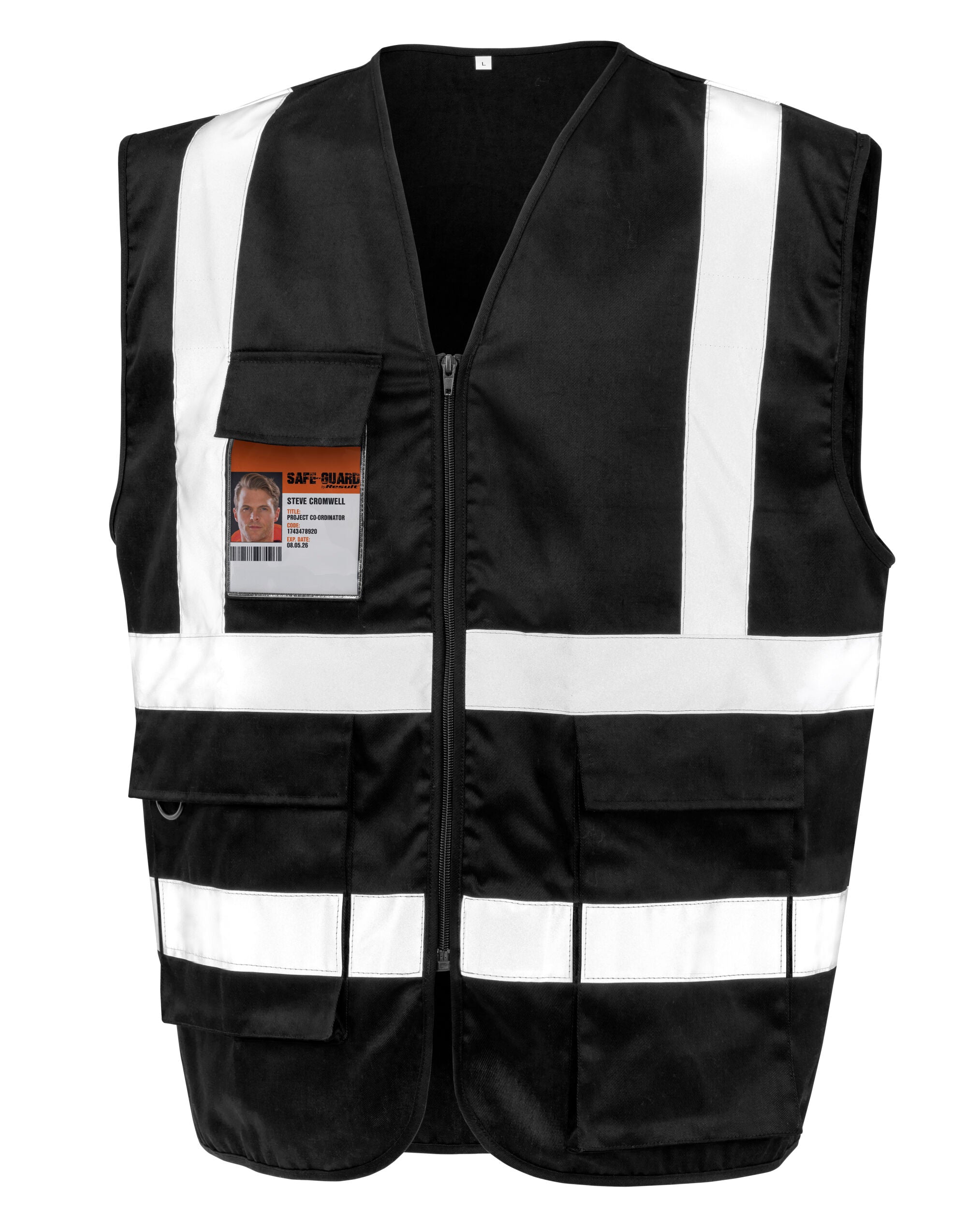 Result Workguard Heavyduty Security Vest R477X - Black - Customisable H-Vis Vests