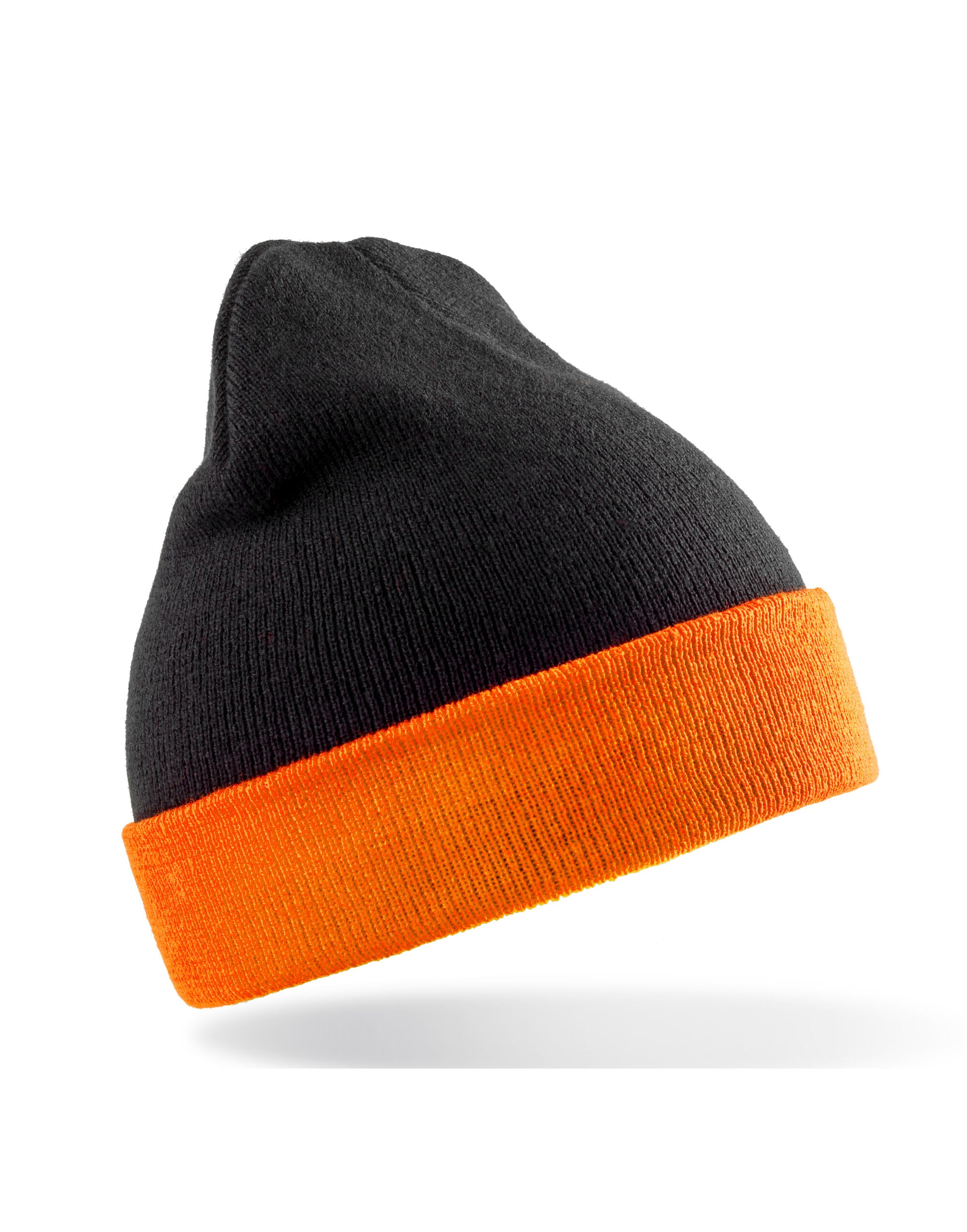 Result Recycled Black Compass Beanie rc930x - Black Orange O S - Customisable Caps