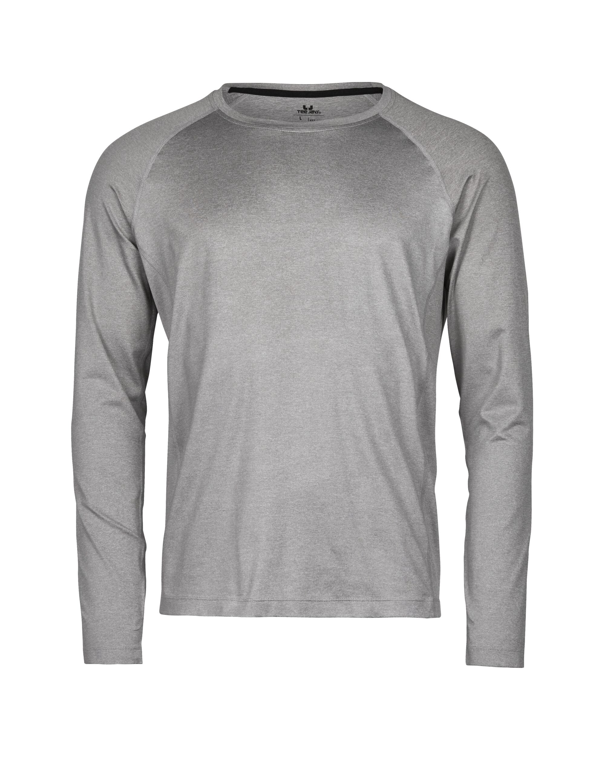 Tee Jays Long Sleeve Cooldry Tee TJ7022 - Grey Melange - Customisable T-Shirts
