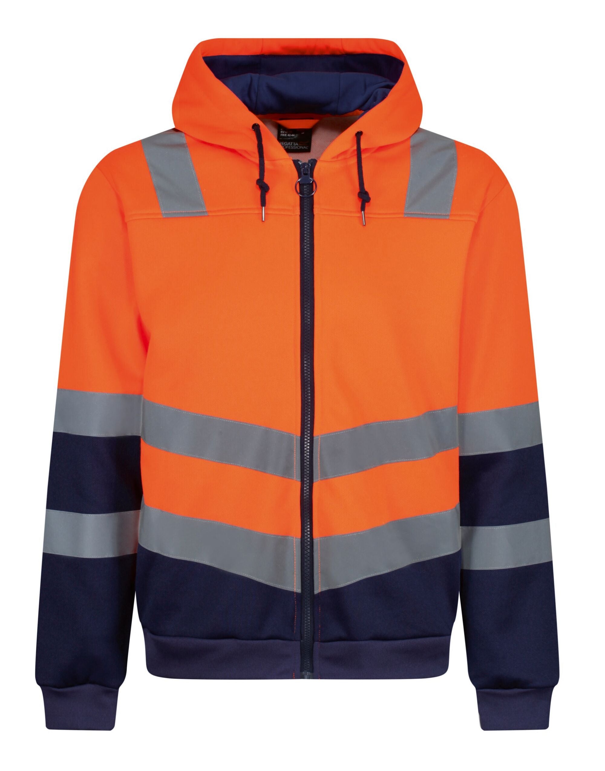 Regatta High Visibility Regatta Hi Vis Pro Full Zip Hoodie TRF625 - Hi Vis Orange Navy - Customisable Hoodies