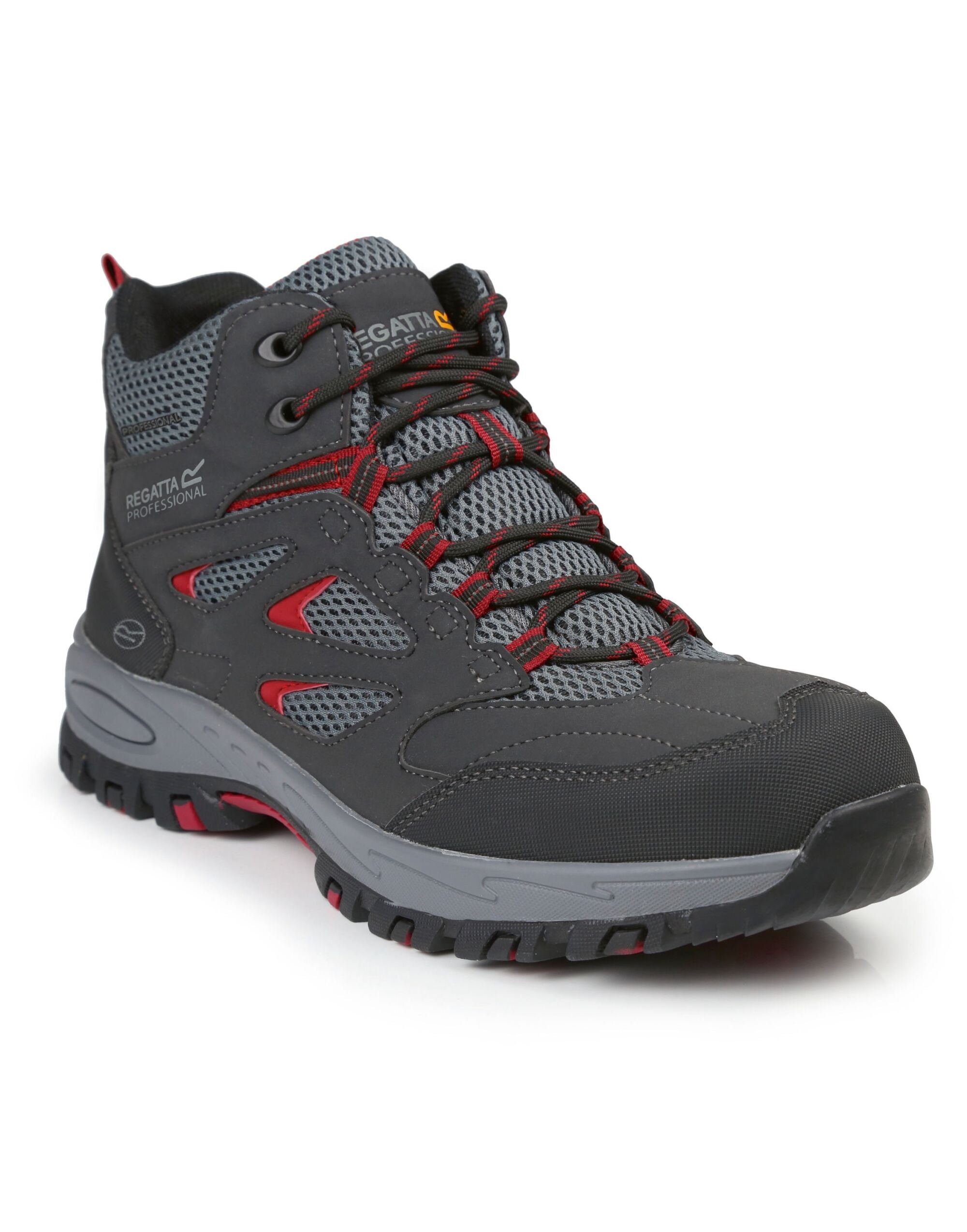 Regatta Mudstone S1P Safety Hiker trk201 - Ash Rio Red - Customisable Boots