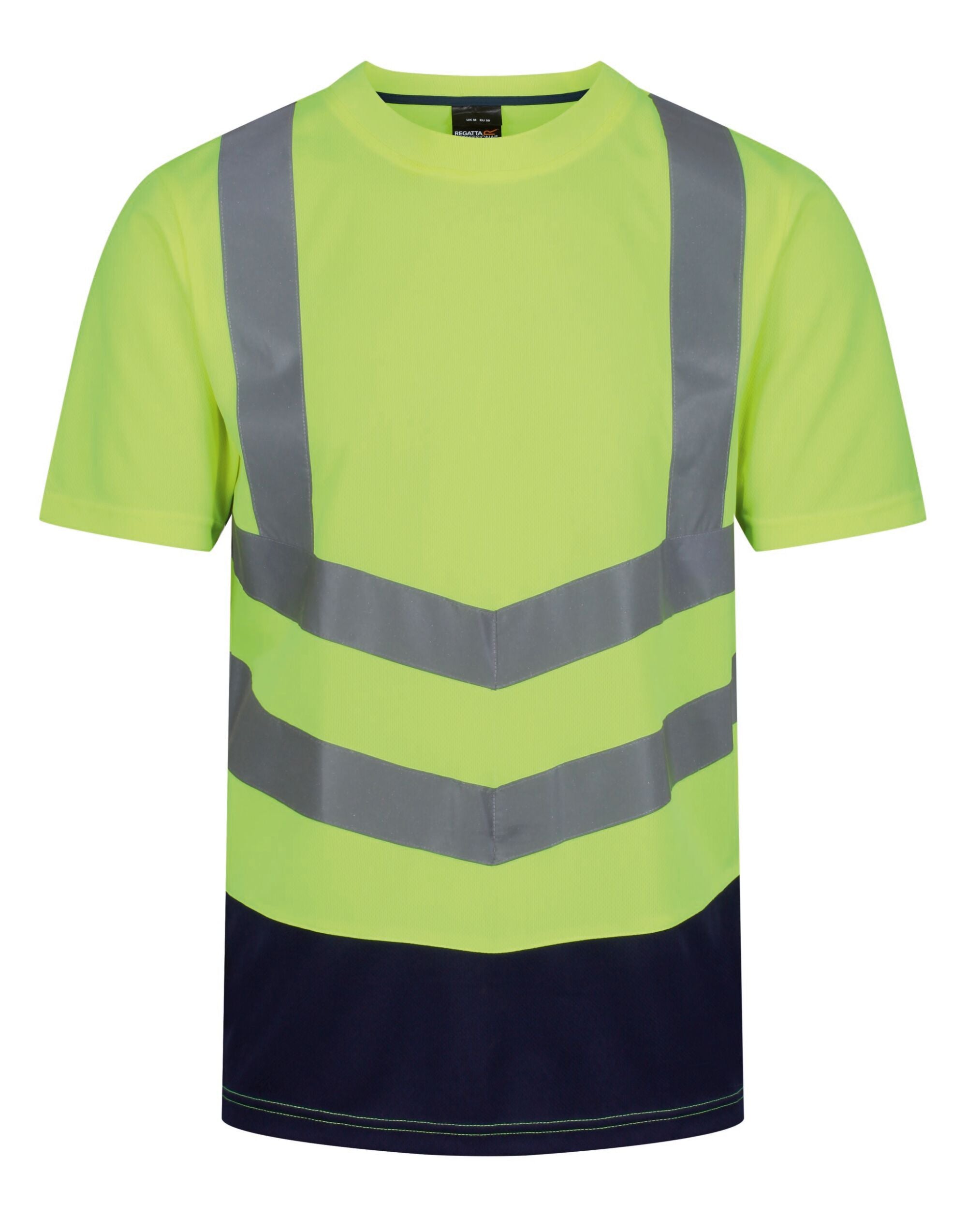 Regatta High Visibility Regatta Hi Vis Pro Short Sleeve T-Shirt TRS194 - Hi-Vis Yellow Navy - Customisable Hi-Vis T-Shirts