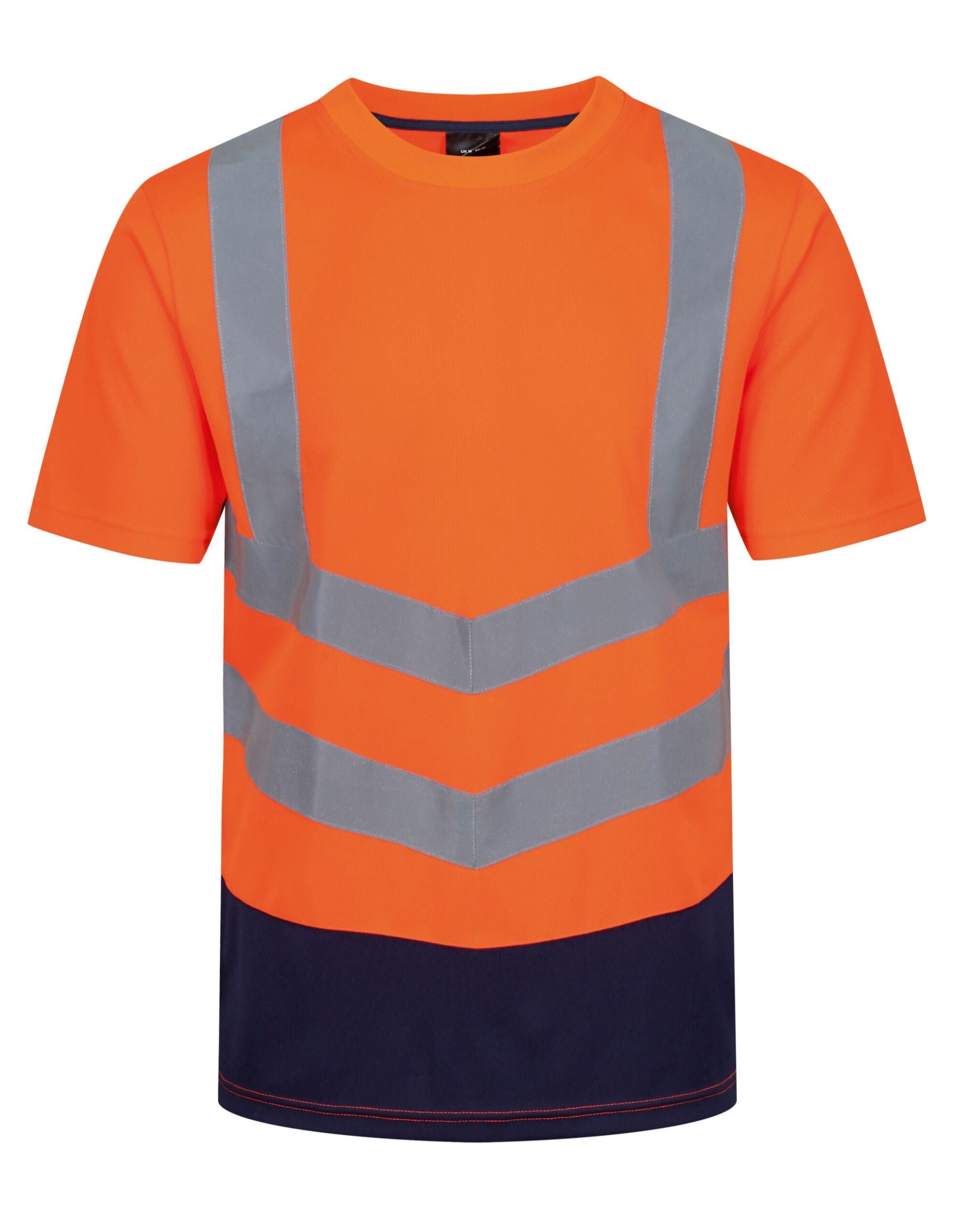 Regatta High Visibility Regatta Hi Vis Pro Short Sleeve T-Shirt TRS194 - Hi Vis Orange Navy - Customisable Hi-Vis T-Shirts
