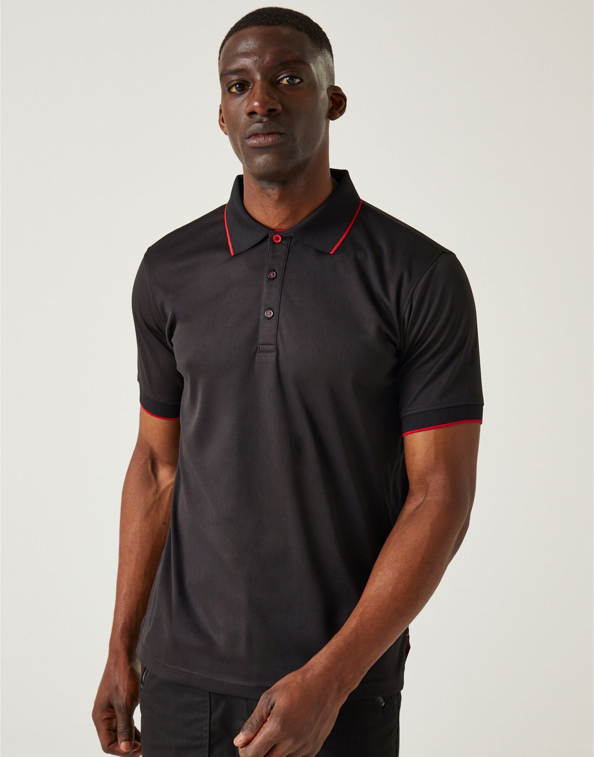 Regatta Professional Regatta Navigate Short Sleeve Polo TRS264 - Black Classic Red - Customisable Polos
