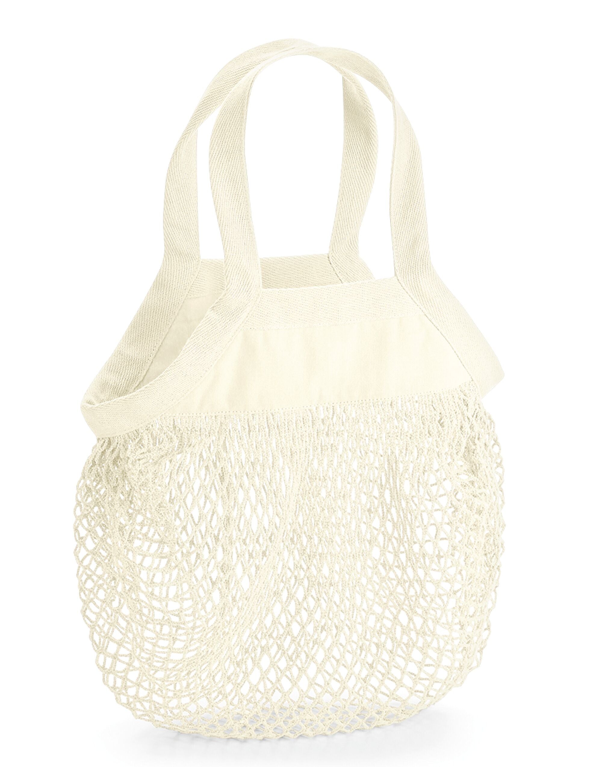 Westford Mill Organic Cot Mini Mesh Bag w151 - Natural O S - Customisable Bags