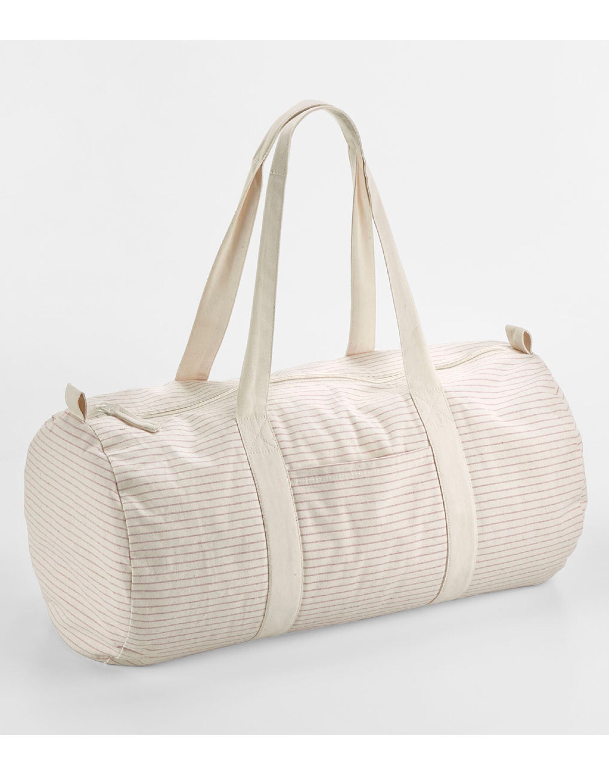 Westford Mill Striped Org Cot Barrel Bag w258 - - Customisable Bags