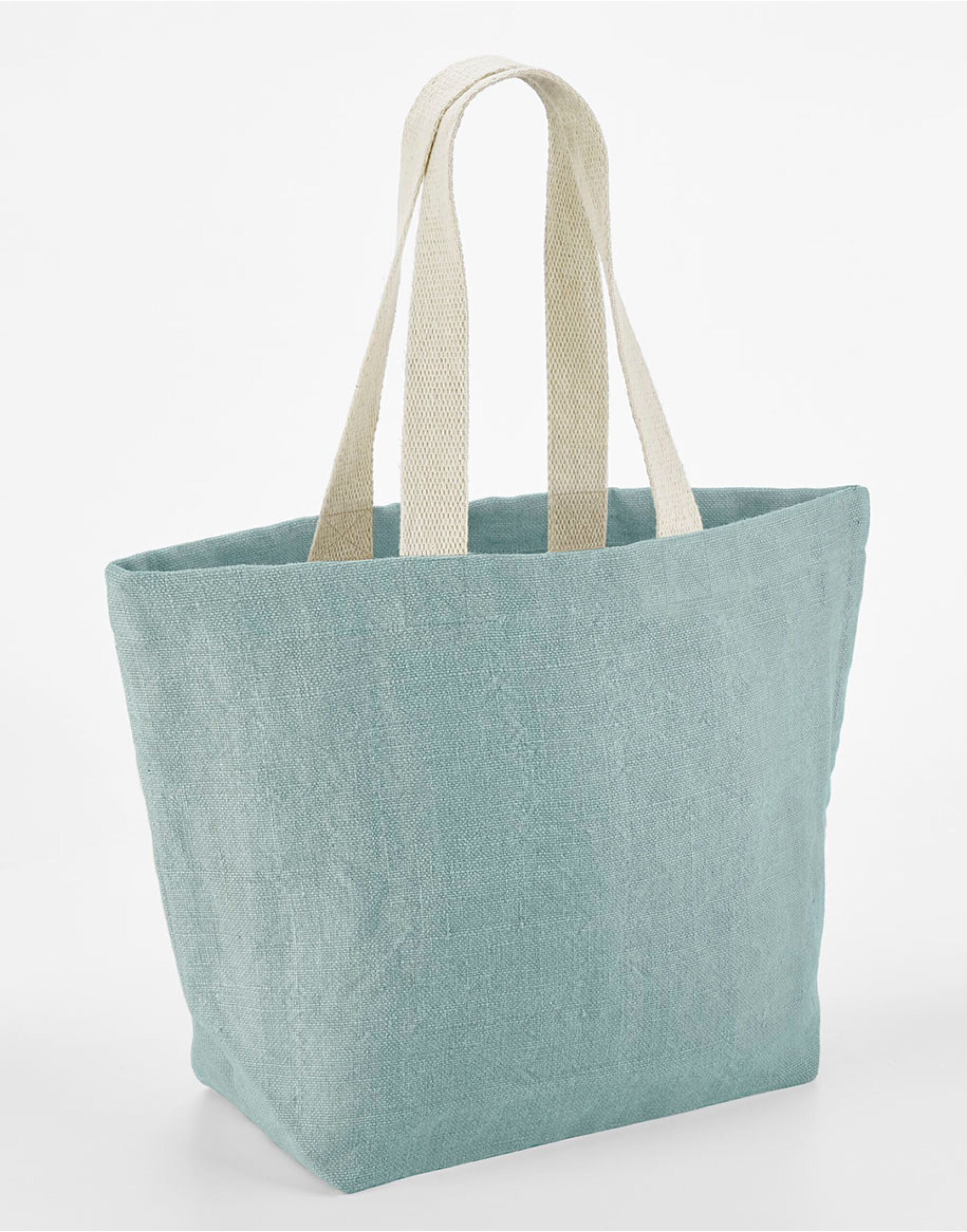 Westford Mill Soft Washed Jute Beach Bag w466 - DUCK EGG BLUE O S - Customisable Bags
