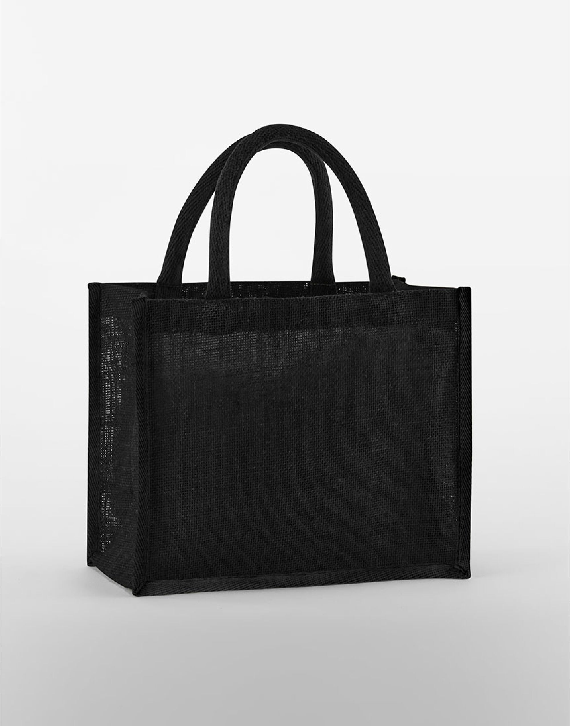 Westford Mill Starched Jute Midi Tote w473 - Black Black O S - Customisable Bags