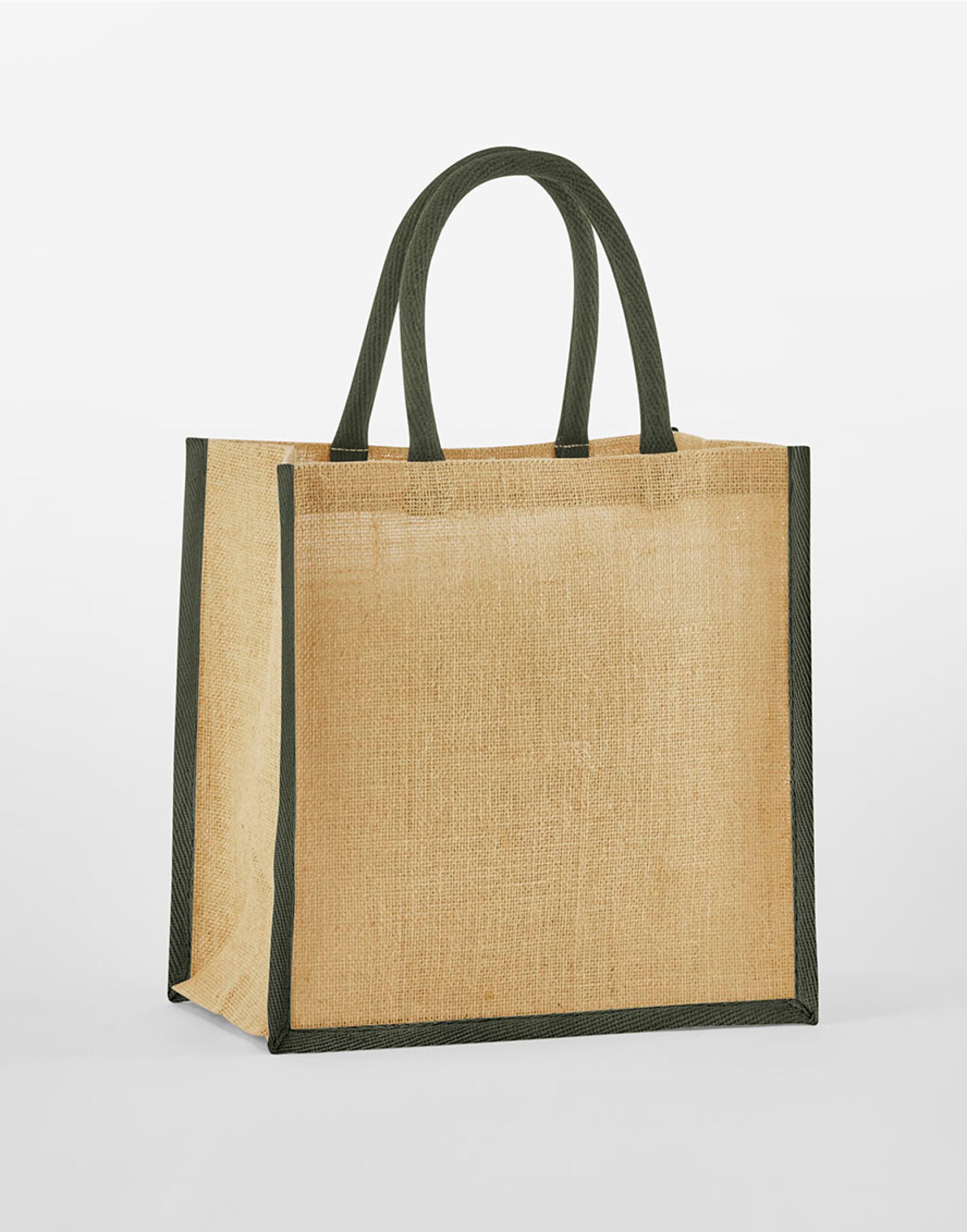Westford Mill Starch Jute Miw477ni Gift Bag - Natural Olive Green O S - Customisable Bags