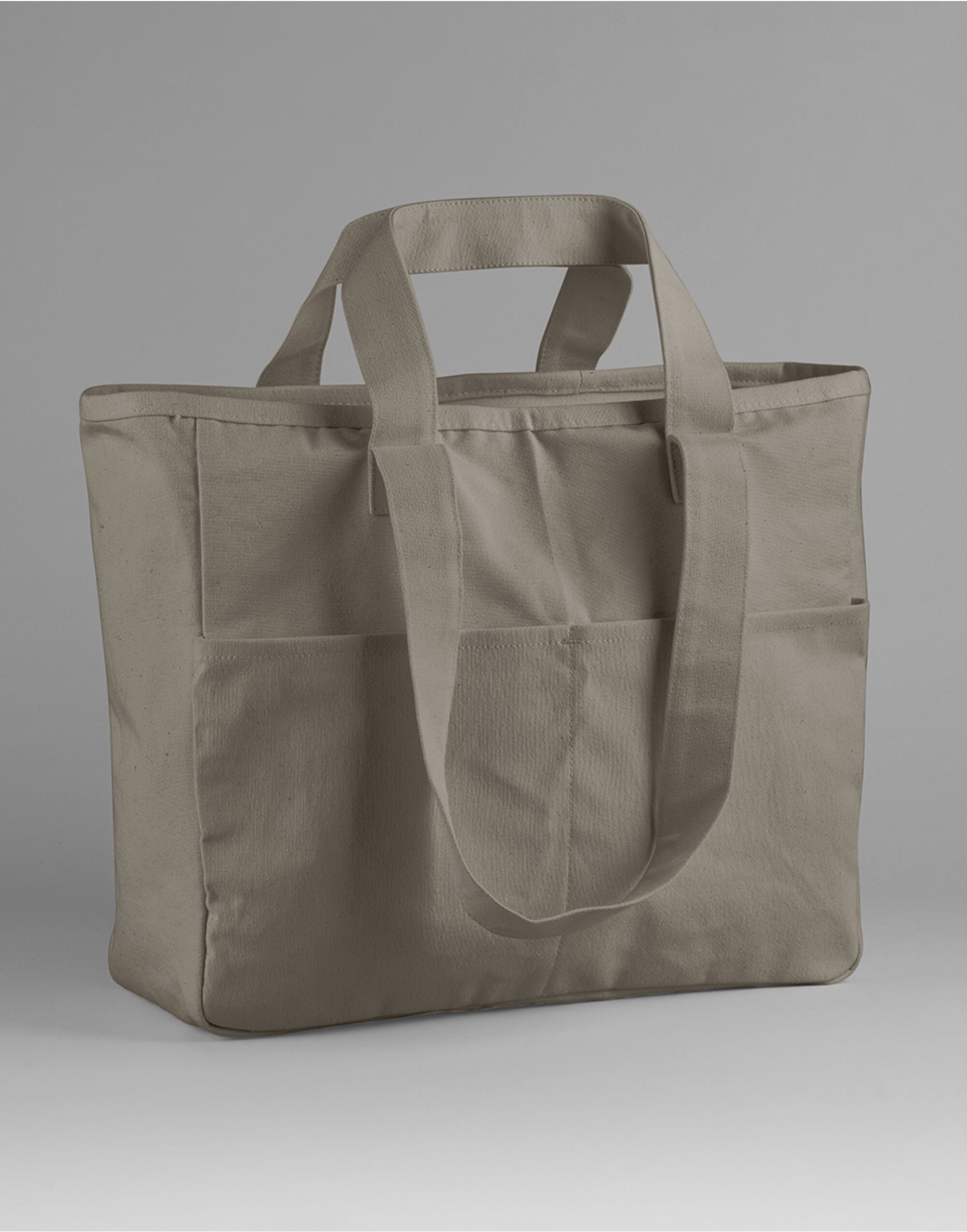 Westford Mill Cargo Pocket Tote W604 - Mushroom O S - Customisable Bags