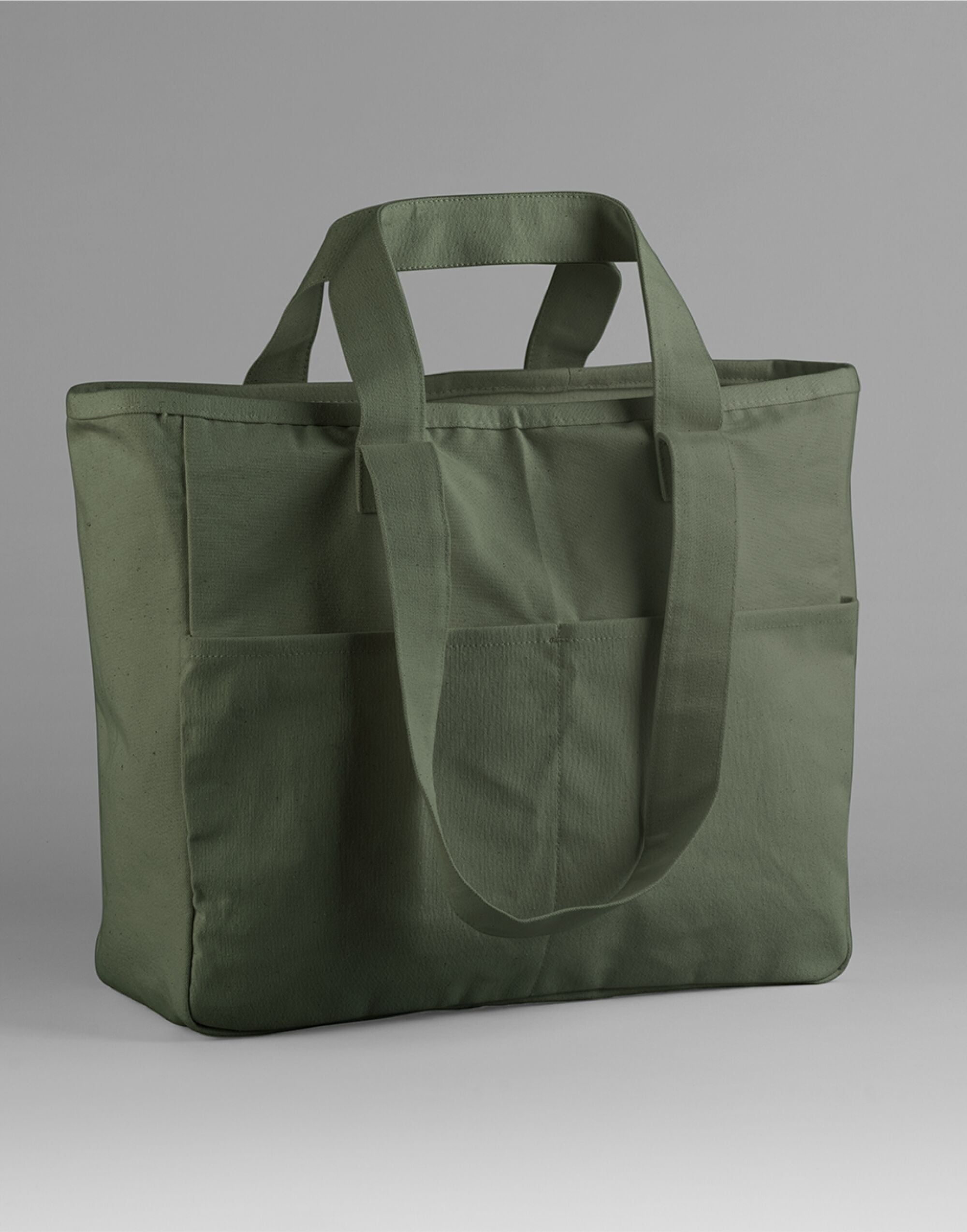Westford Mill Cargo Pocket Tote W604 - Olive Green O S - Customisable Bags