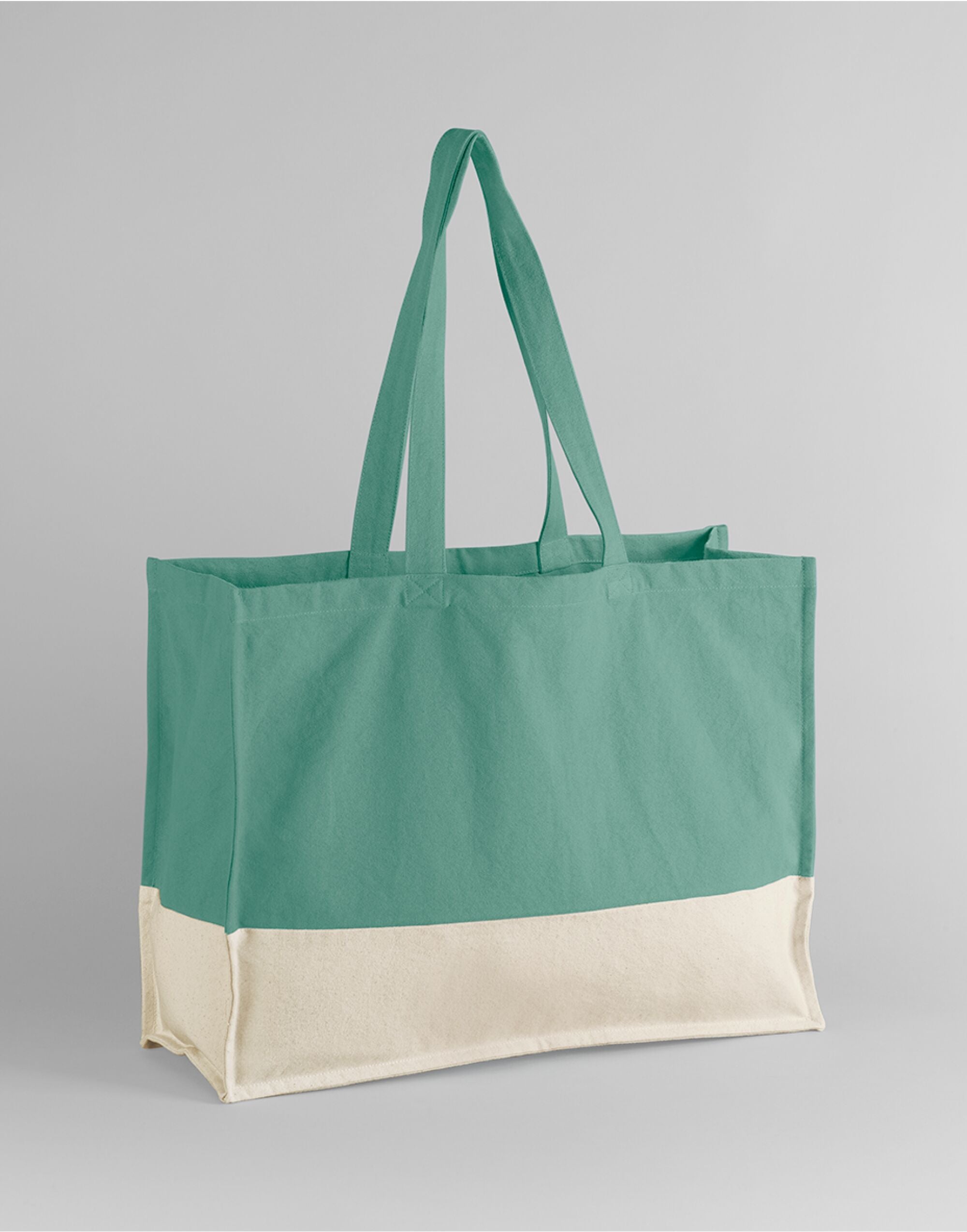 Westford Mill EarthAware® Contrast Shop W858 - Sage Green Natural O S - Customisable Bags